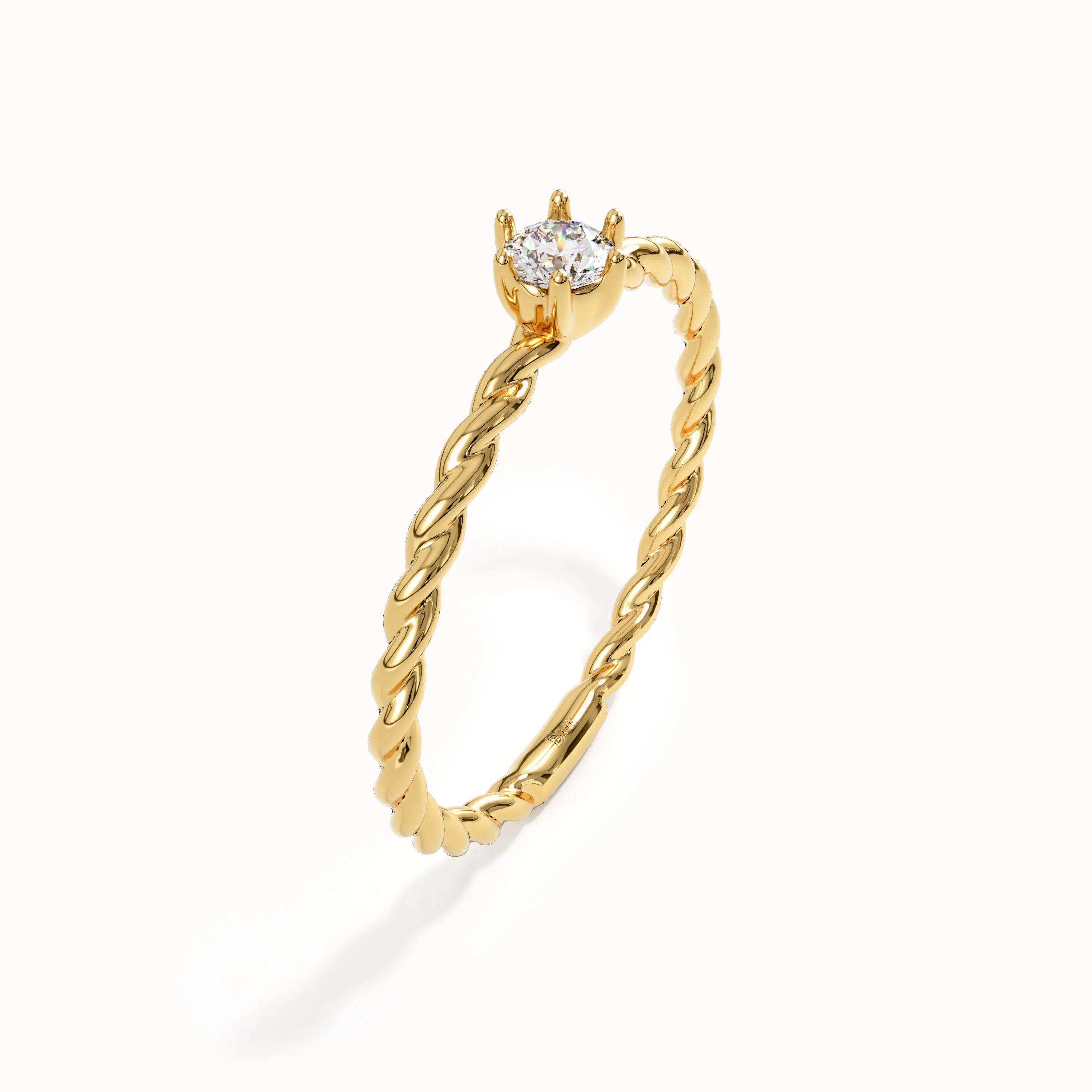 14k Solid Gold Tiny Promise Ring - BRENNMORE