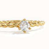14k Solid Gold Tiny Promise Ring - BRENNMORE