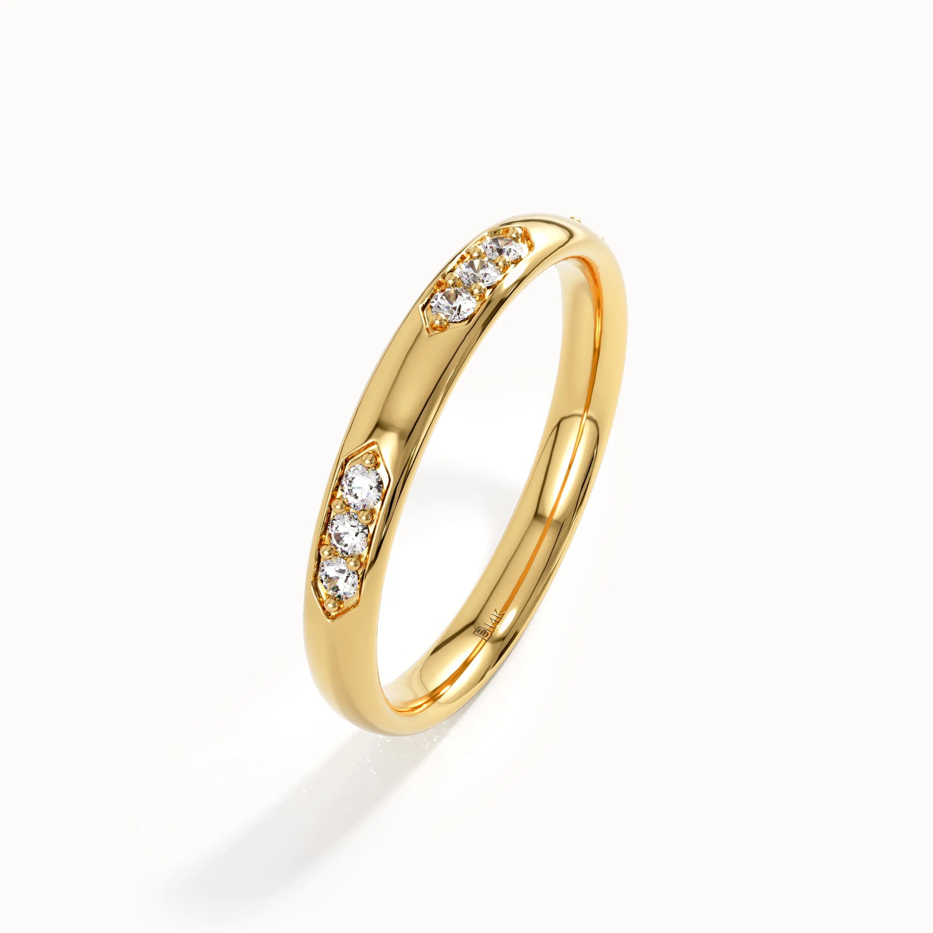 Trio Pattern Wedding Band in Gold - BRENNMORE 