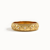 Flower Pattern Gold Wedding Band - BRENNMORE 