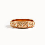 Flower Pattern Gold Wedding Band - BRENNMORE 