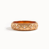 Flower Pattern Gold Wedding Band - BRENNMORE 