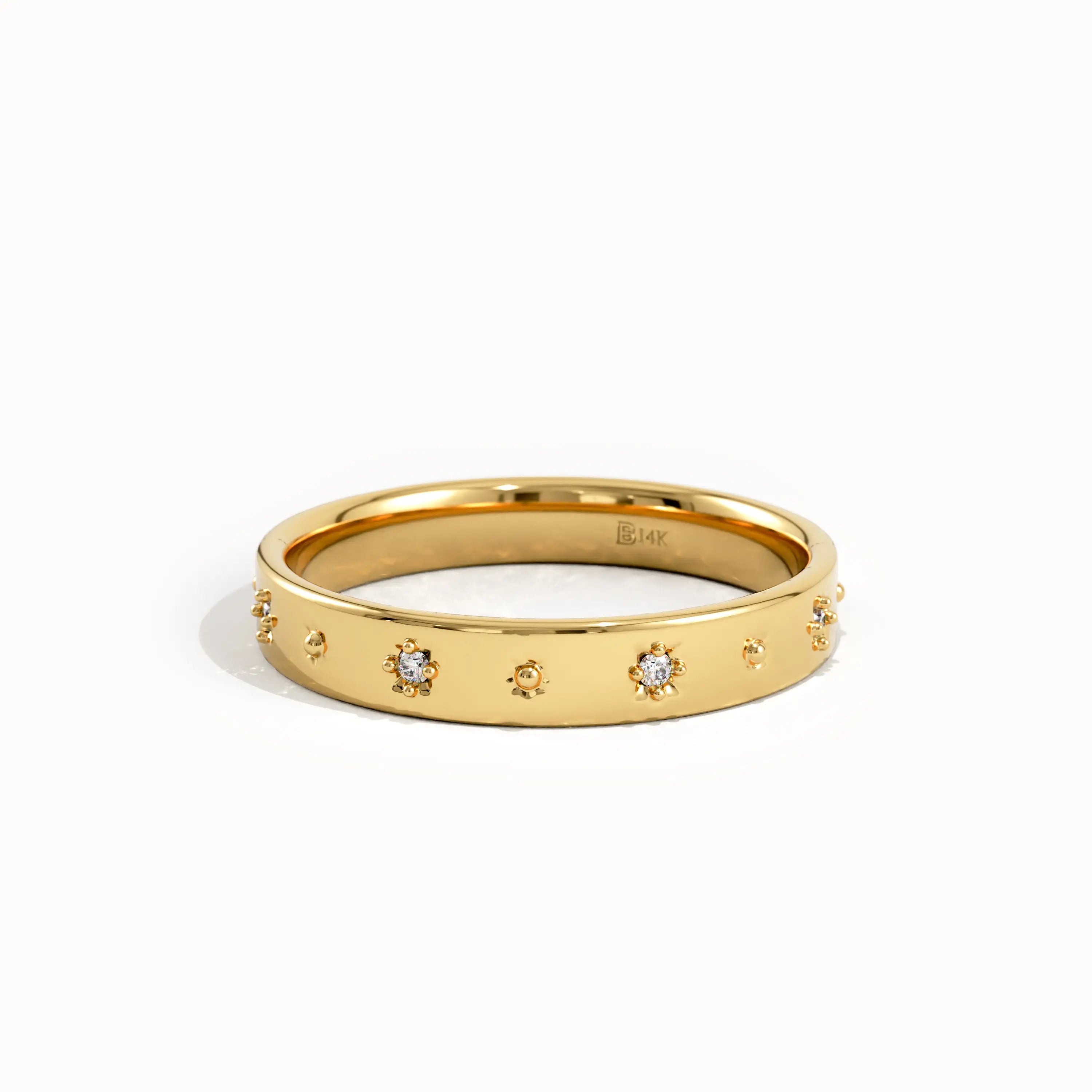 Celestial Wedding Band in Gold - BRENNMORE 