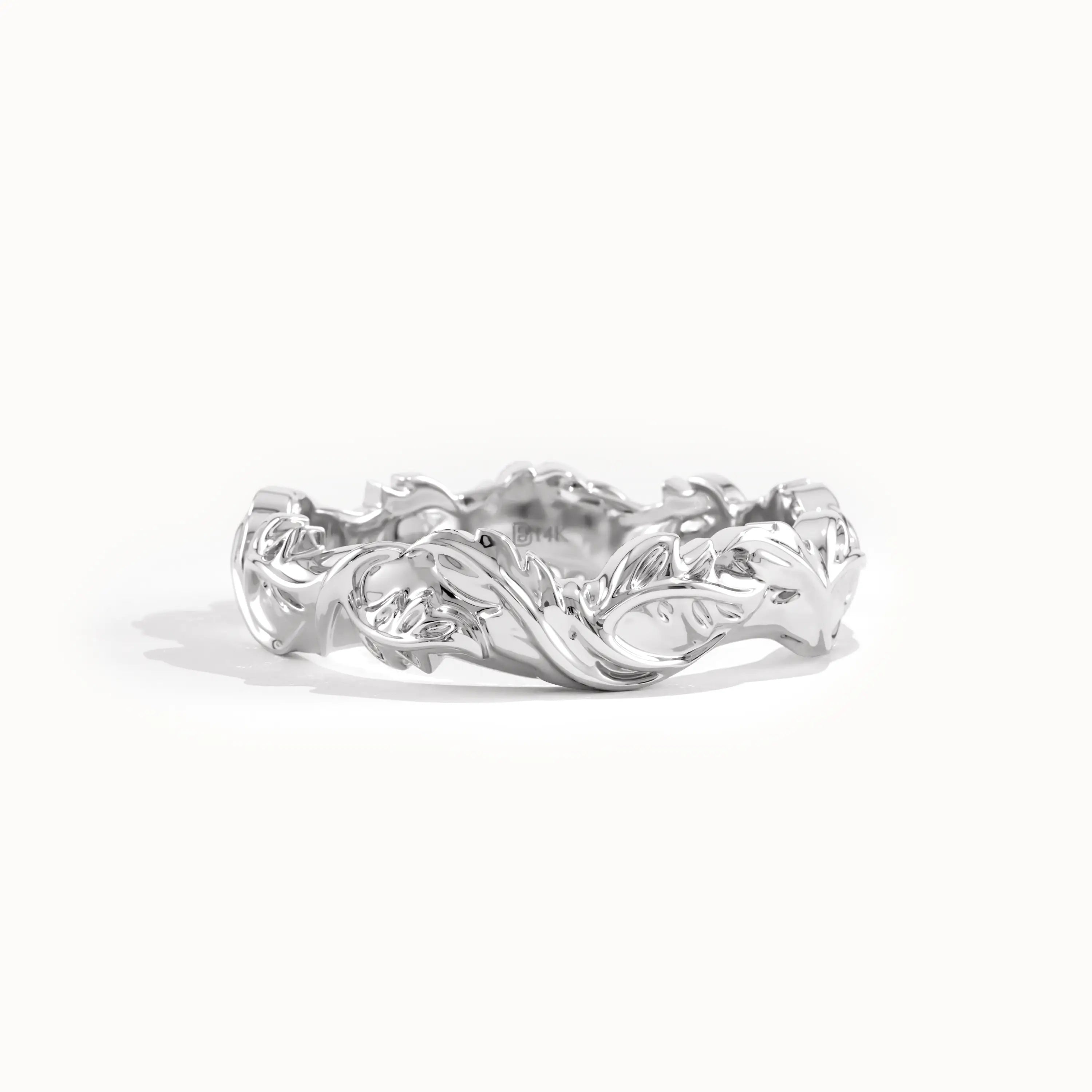 Ivy Leaf Gold Wedding Band - BRENNMORE 
