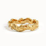 Ivy Leaf Gold Wedding Band - BRENNMORE 