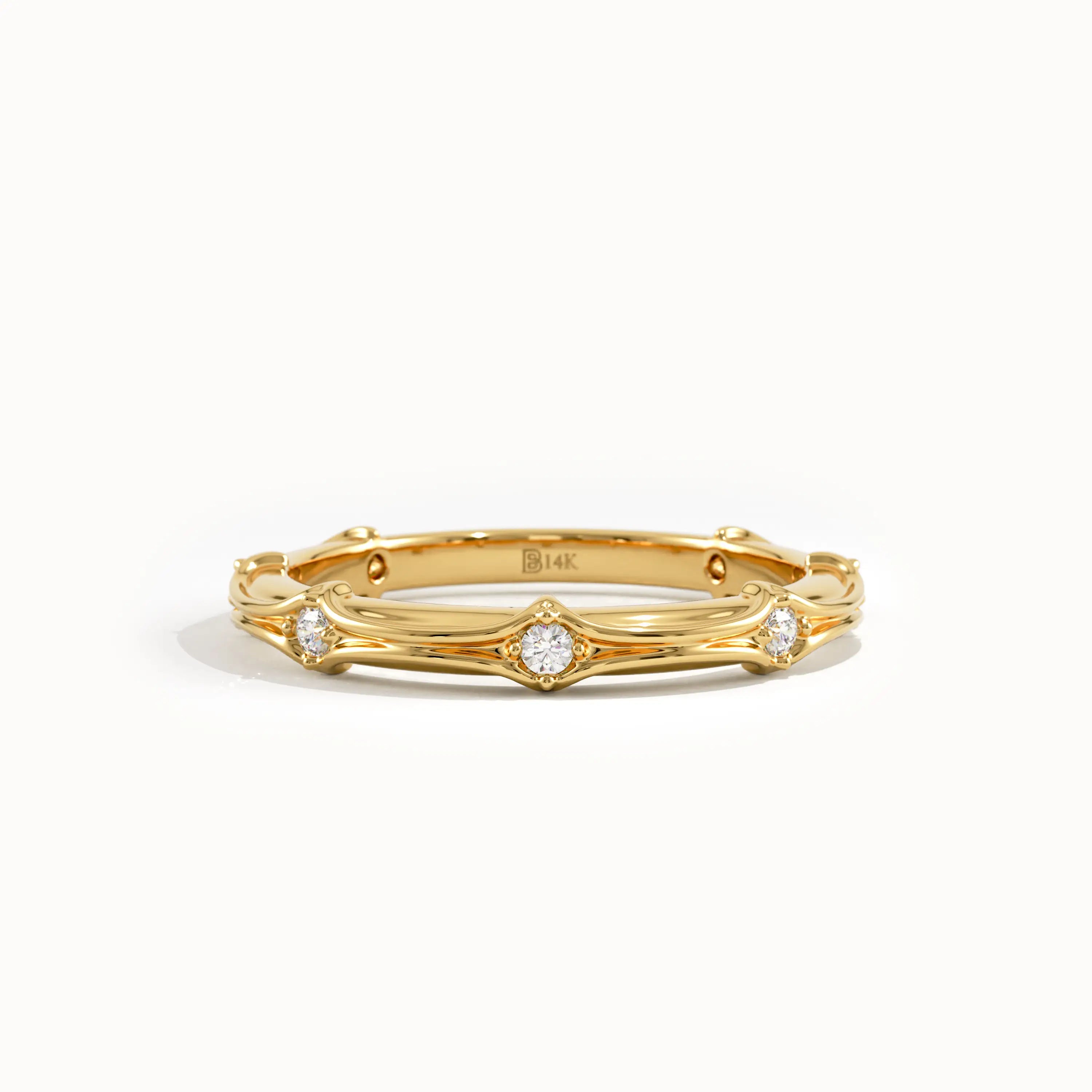 Vintage Wedding Band in 14k Gold - BRENNMORE 