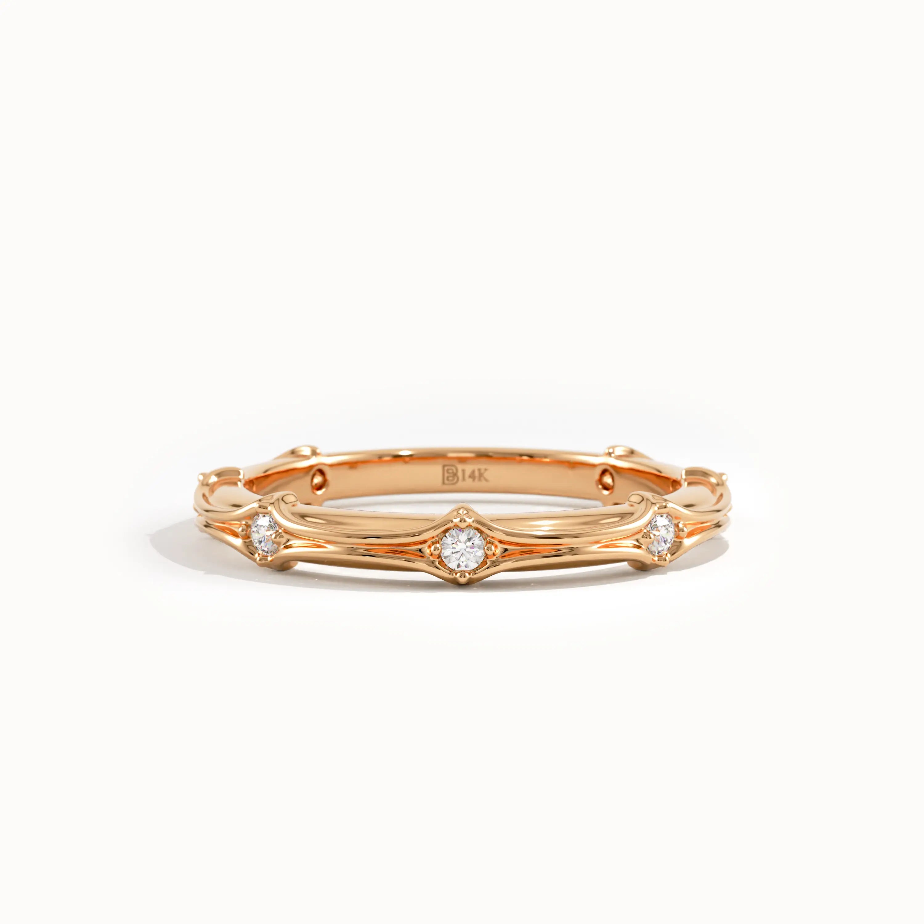 Vintage Wedding Band in 14k Gold - BRENNMORE 