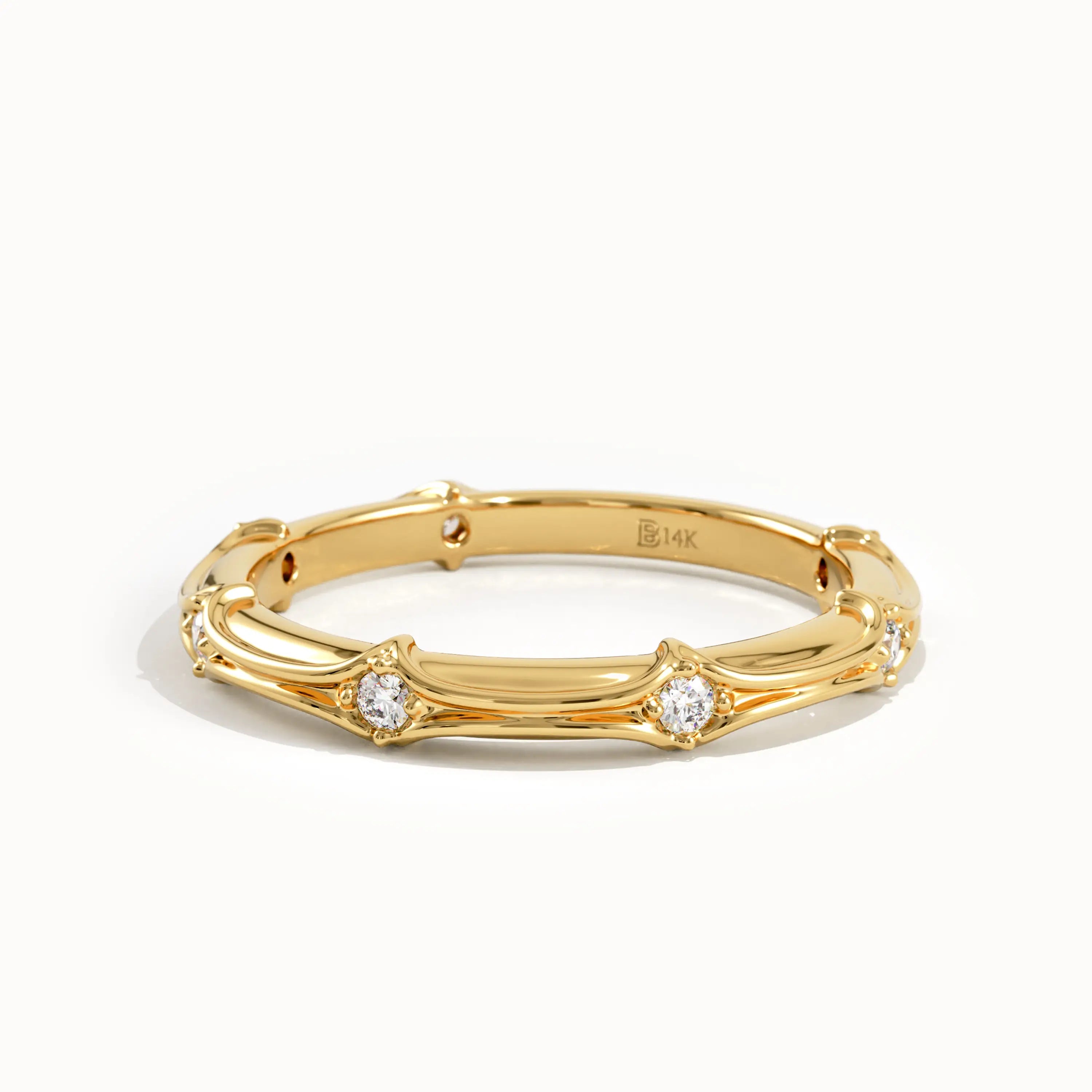 Vintage Wedding Band in 14k Gold - BRENNMORE 