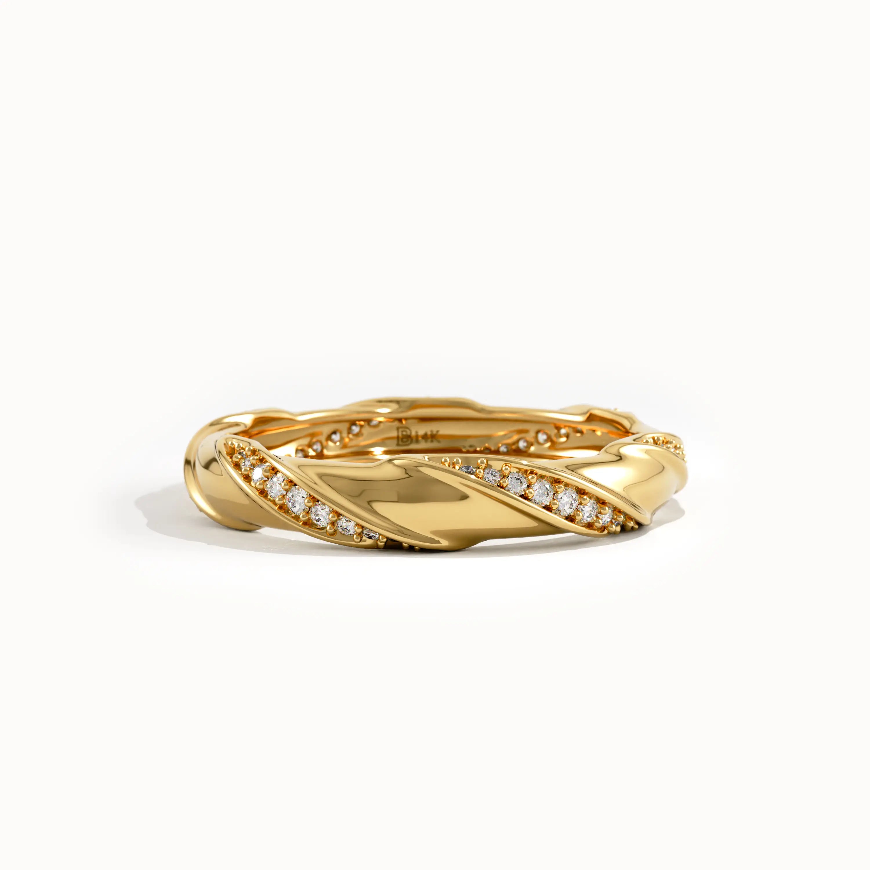 Wrapped Pave Lab Diamond Wedding Band - BRENNMORE