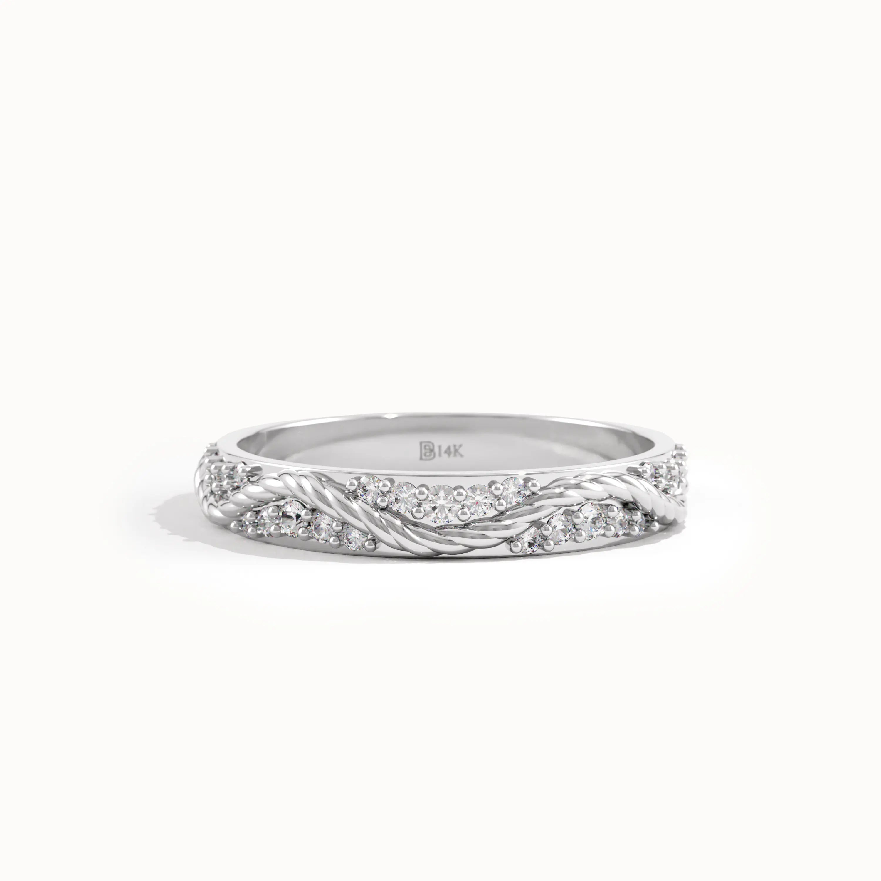 Pave Ups and Downs Wedding Band