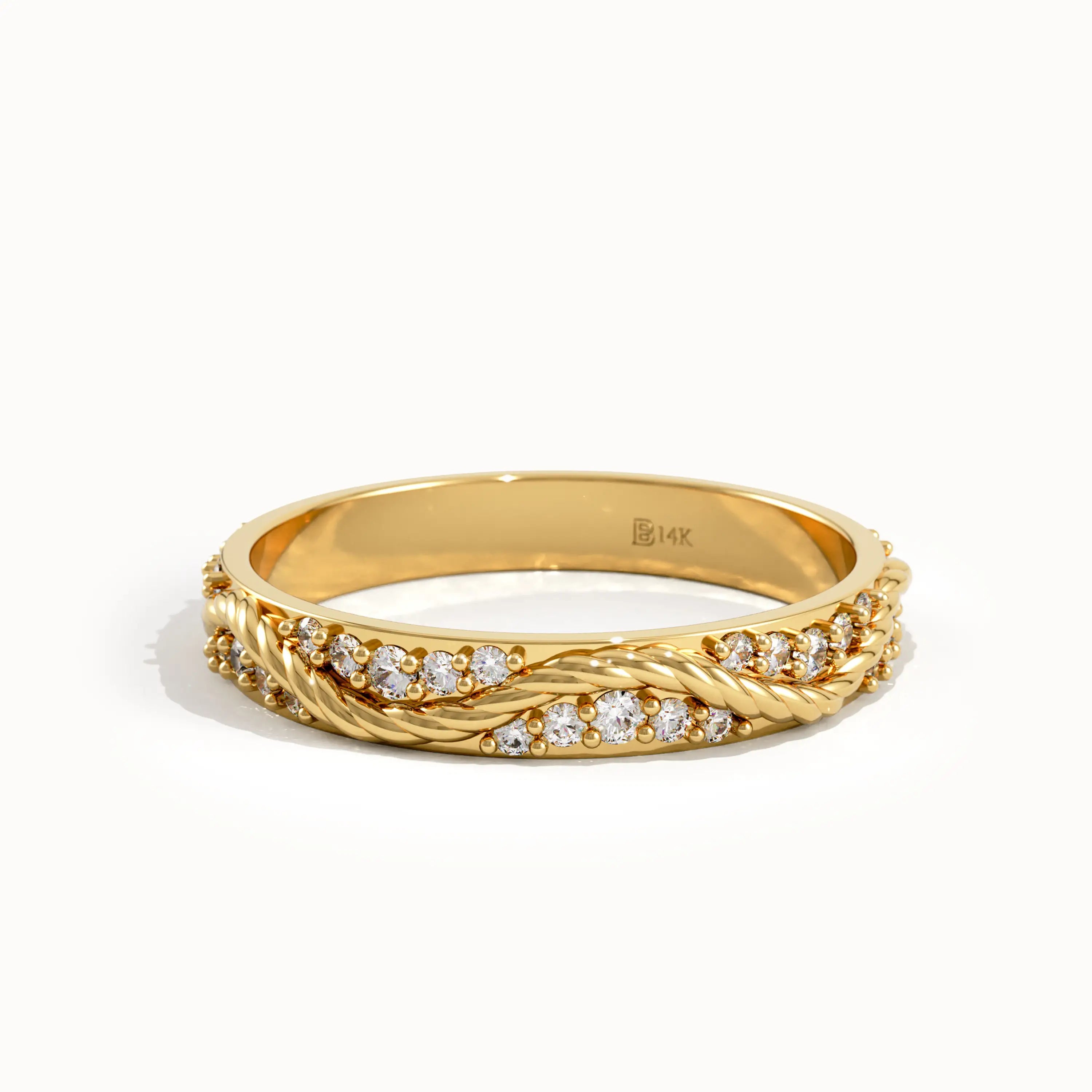 Pave Ups and Downs Wedding Band - BRENNMORE 