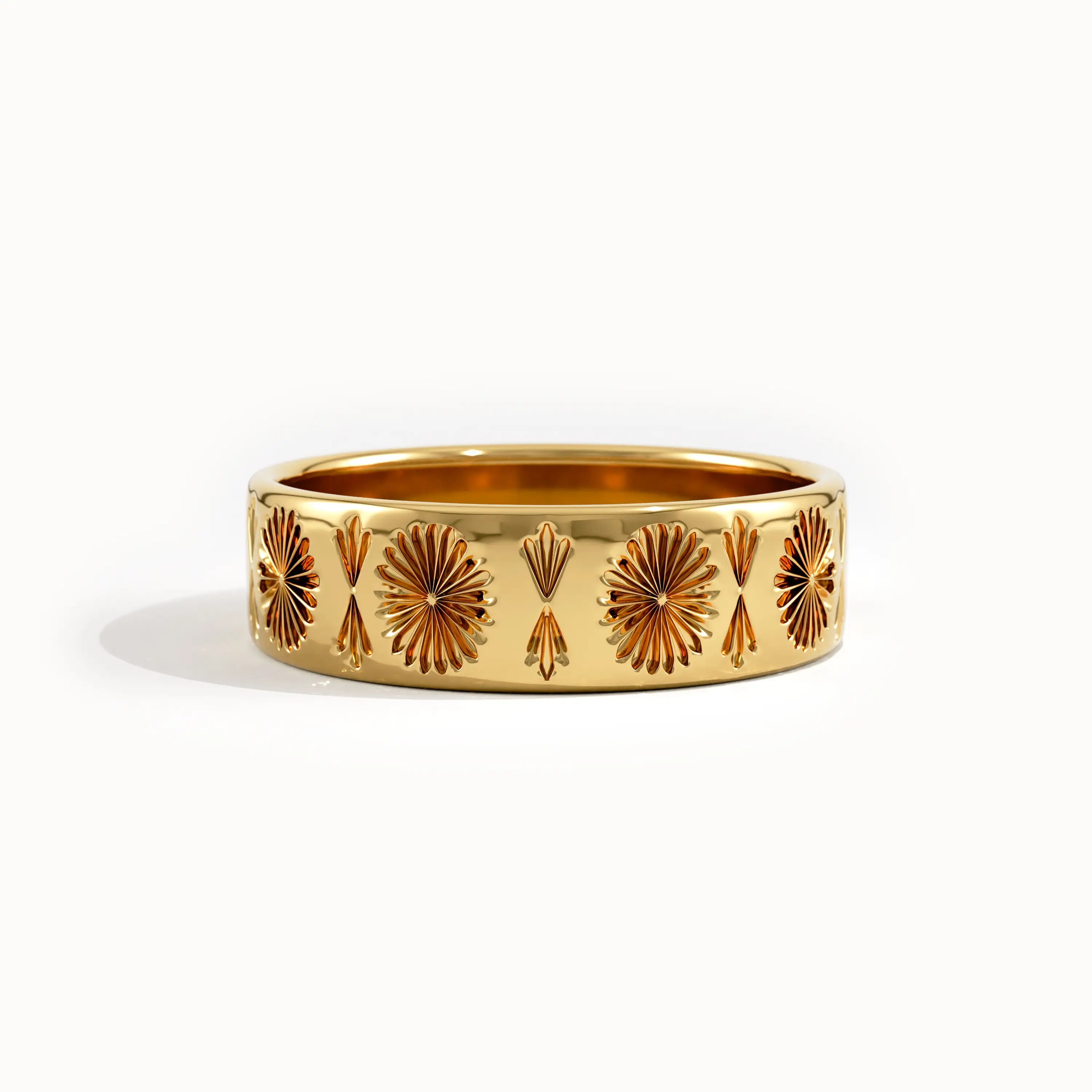 Wide Wedding Band in 14k Gold - BRENNMORE