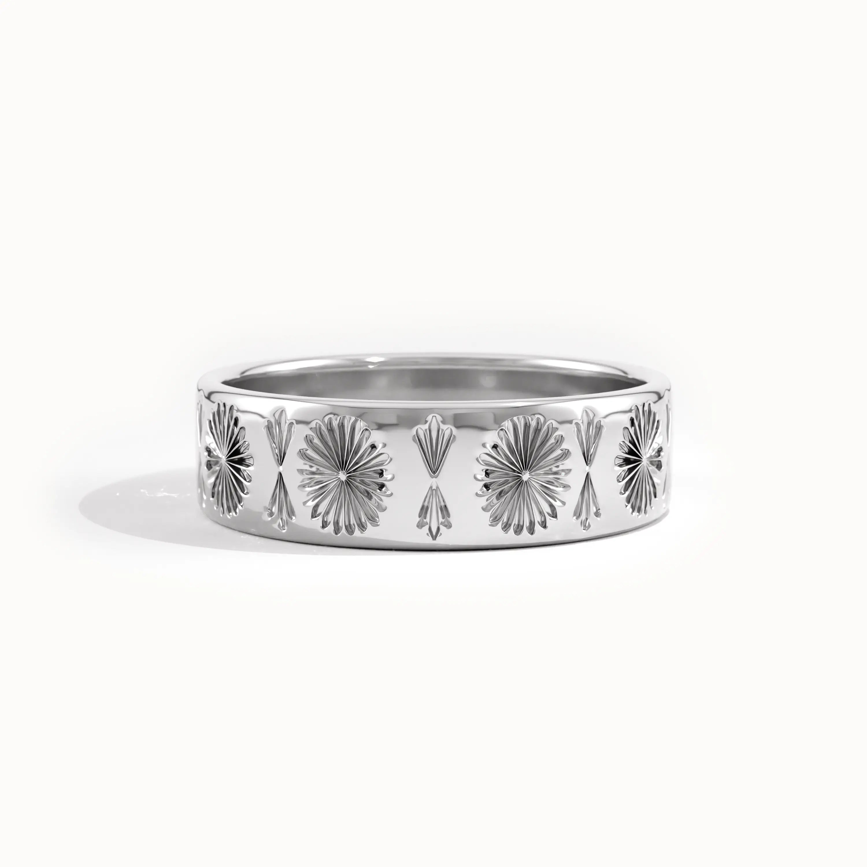 Wide Wedding Band in 14k Gold - BRENNMORE