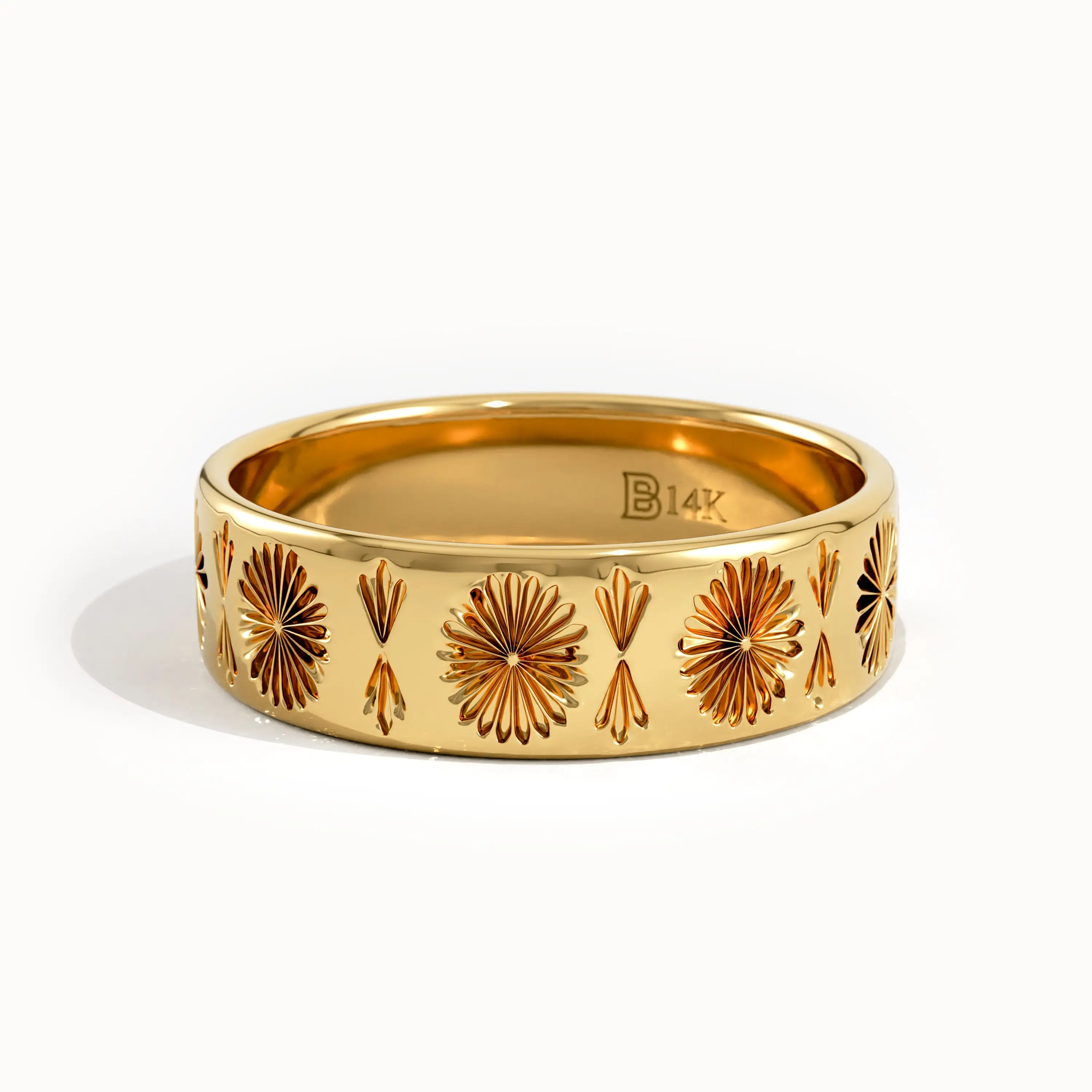 Wide Wedding Band in 14k Gold - BRENNMORE 