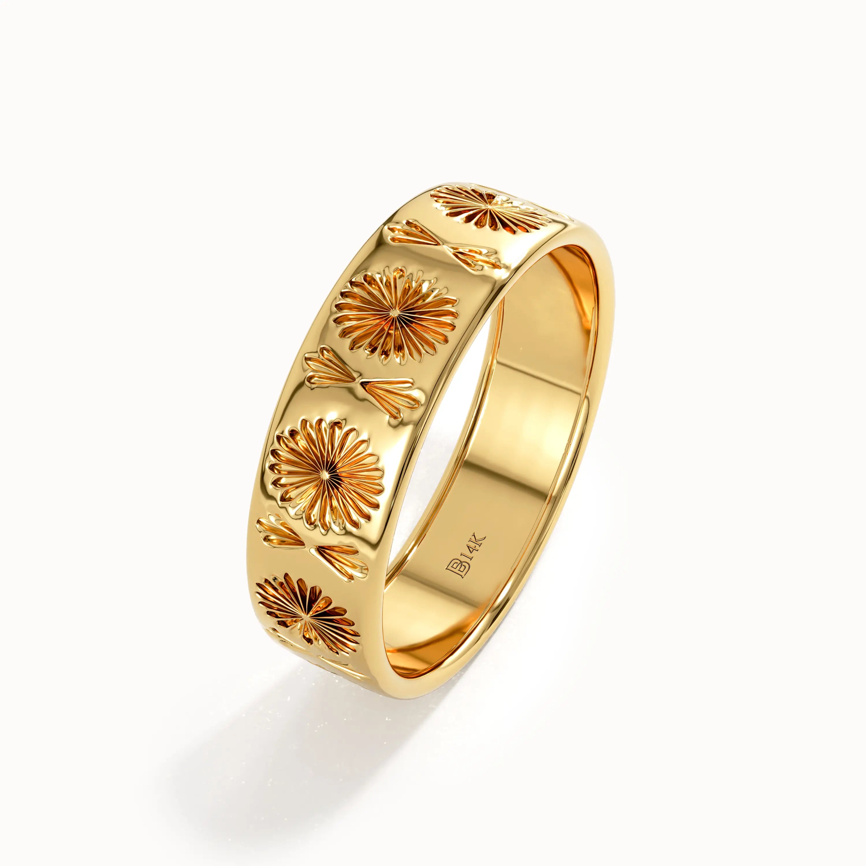 Wide Wedding Band in 14k Gold - BRENNMORE 