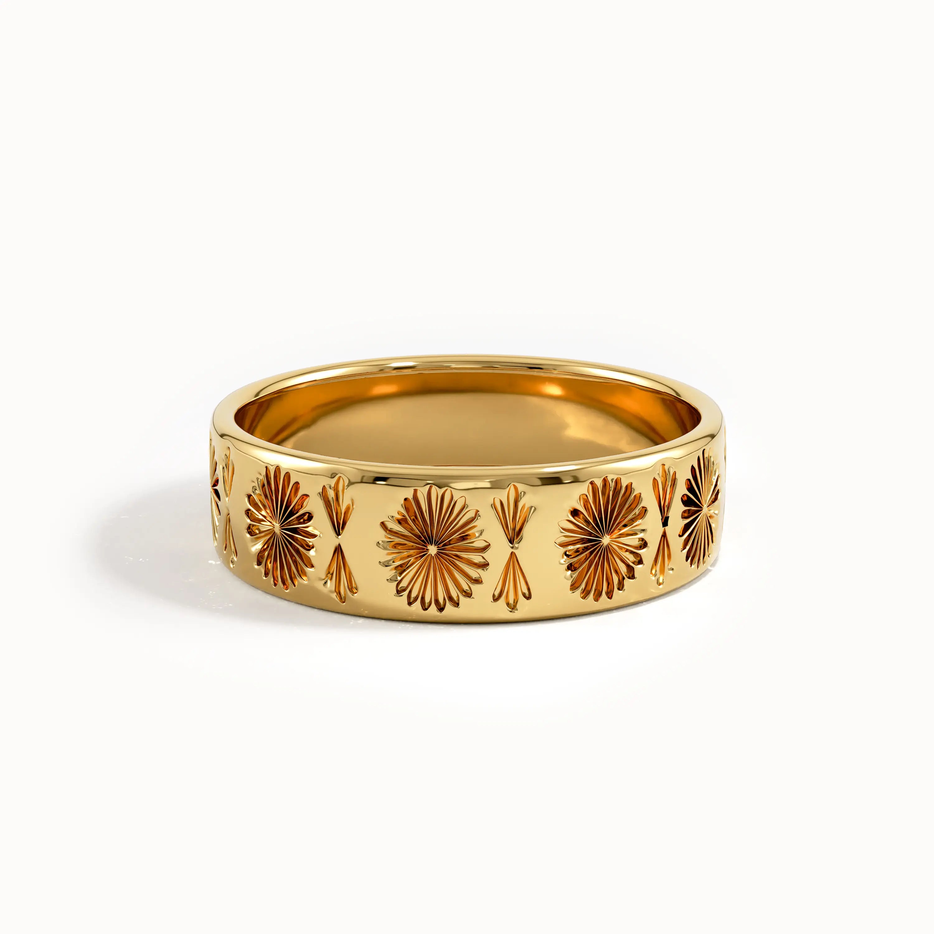 Wide Wedding Band in 14k Gold - BRENNMORE 