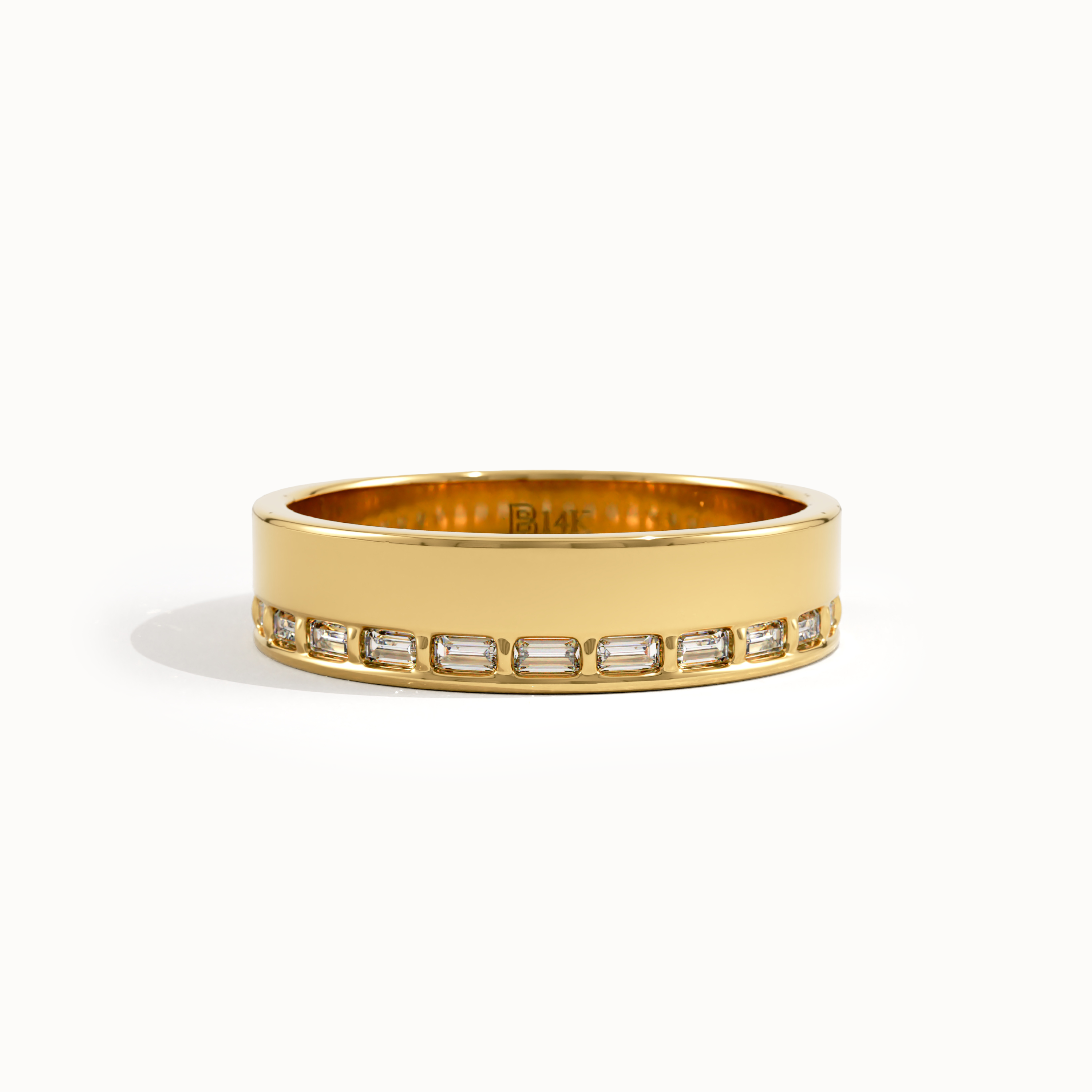 Side Pave Baguette Wedding Band - BRENNMORE