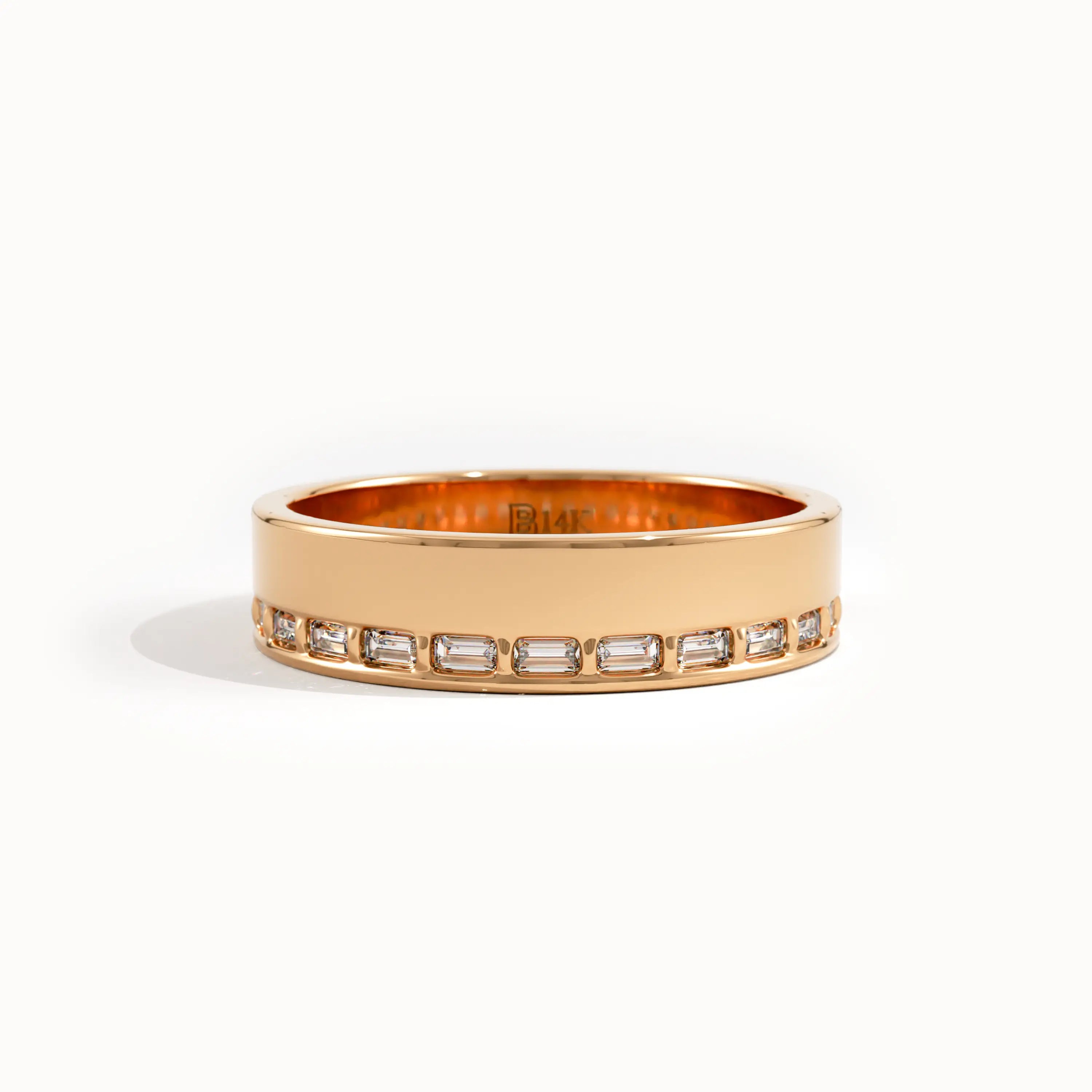 Side Pave Baguette Wedding Band - BRENNMORE