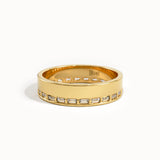 Side Pave Baguette Wedding Band