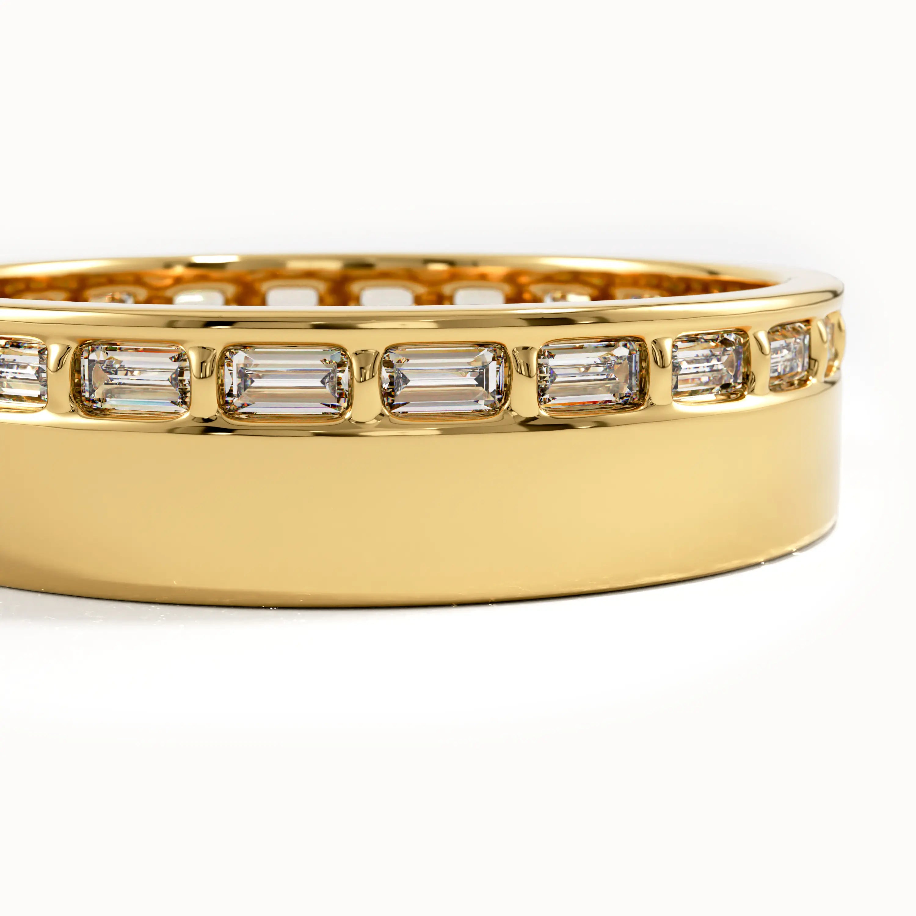 Side Pave Baguette Wedding Band - BRENNMORE 
