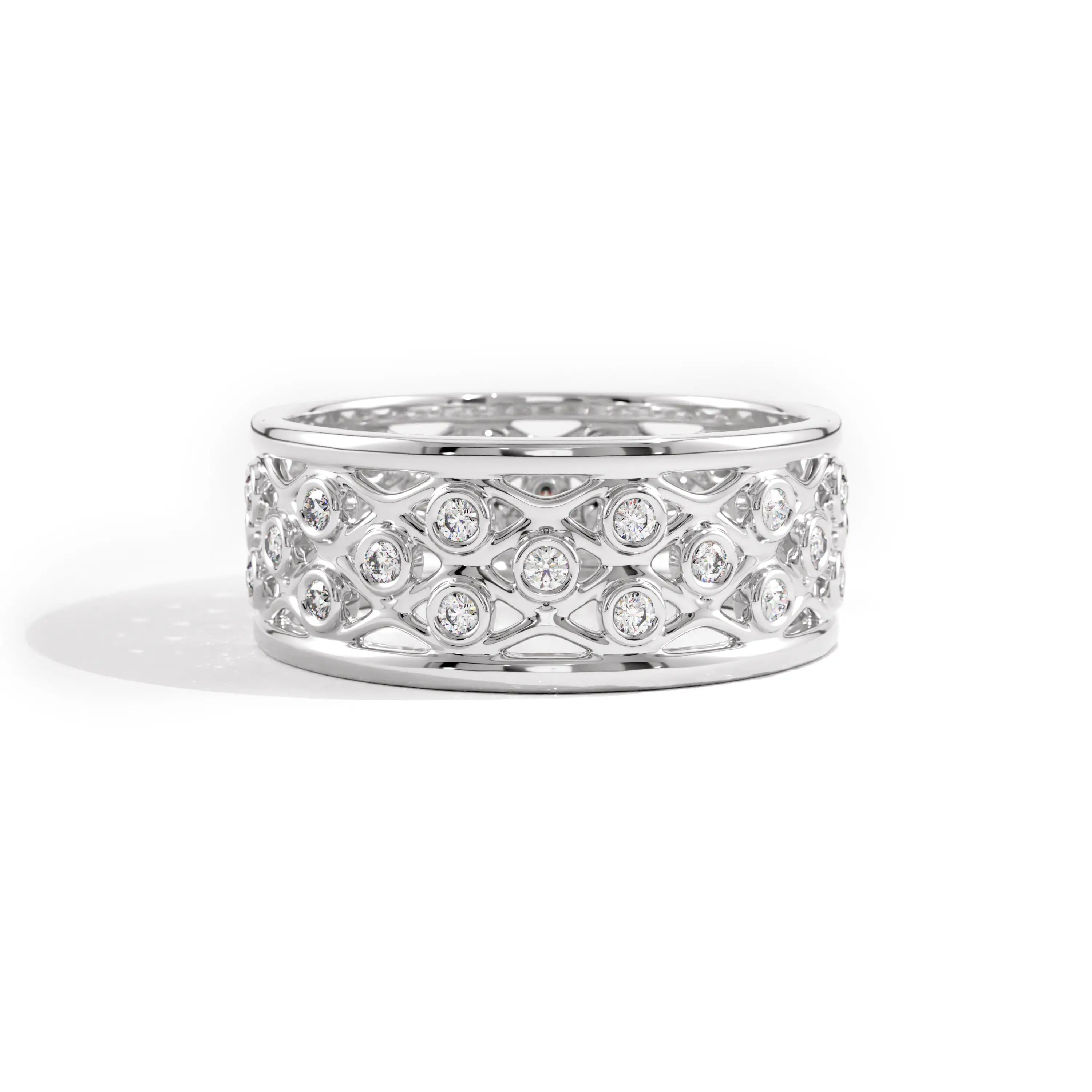 Mesh Wedding Band in Gold - BRENNMORE