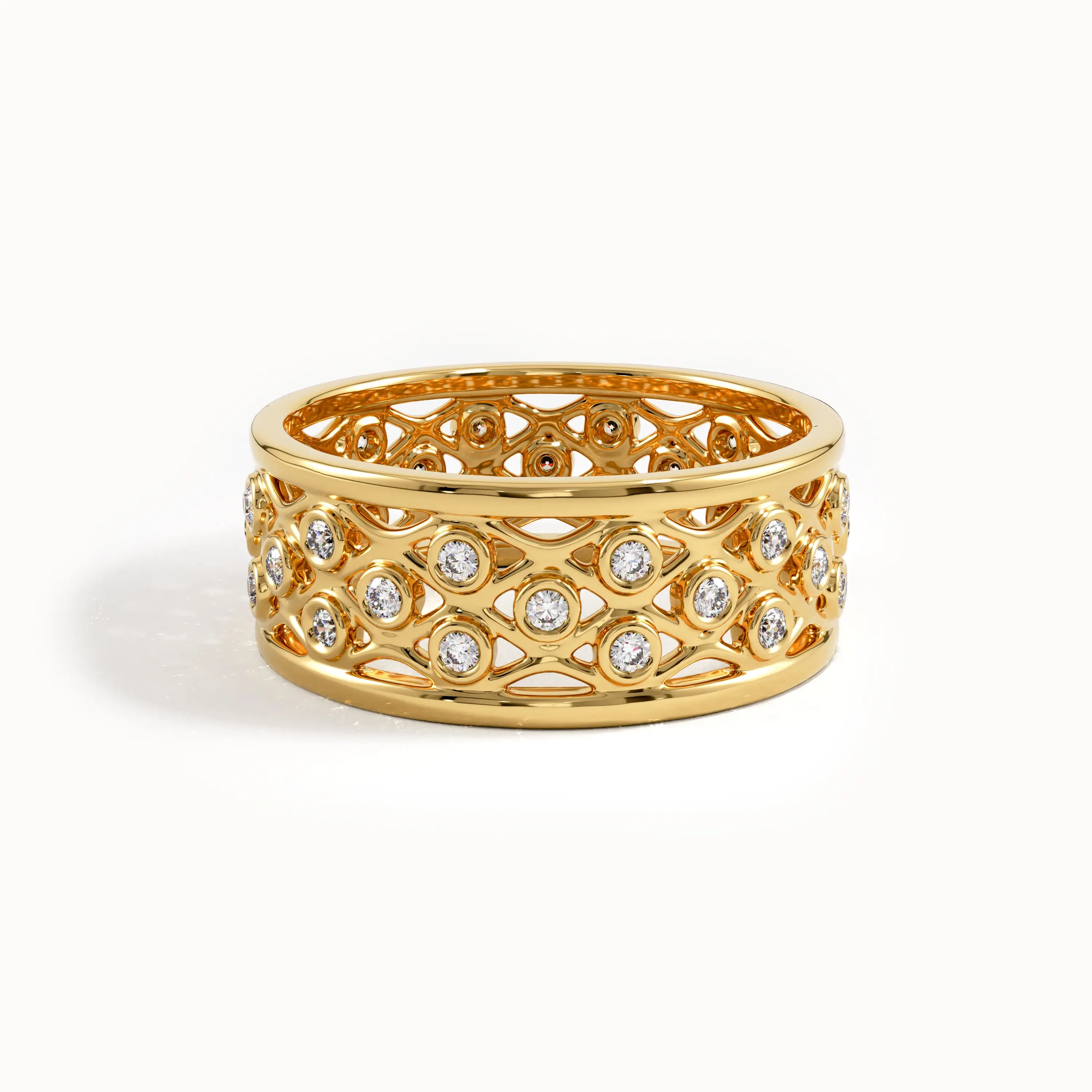 Mesh Wedding Band in Gold