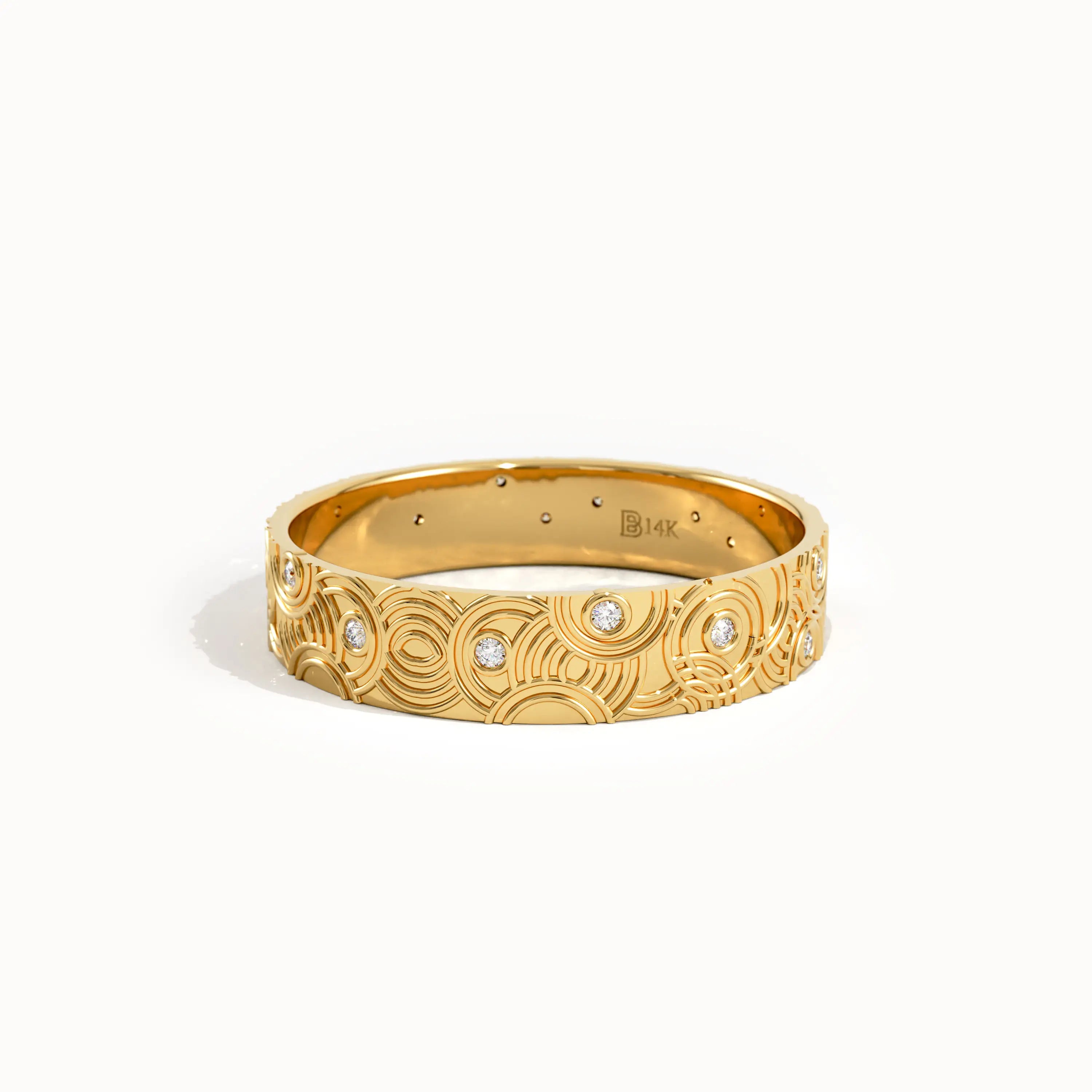 Circle Waves Wedding Band in Gold - BRENNMORE 
