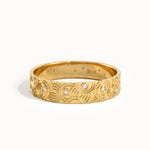Circle Waves Wedding Band in Gold - BRENNMORE 