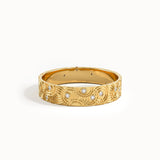 Circle Waves Wedding Band in Gold - BRENNMORE 