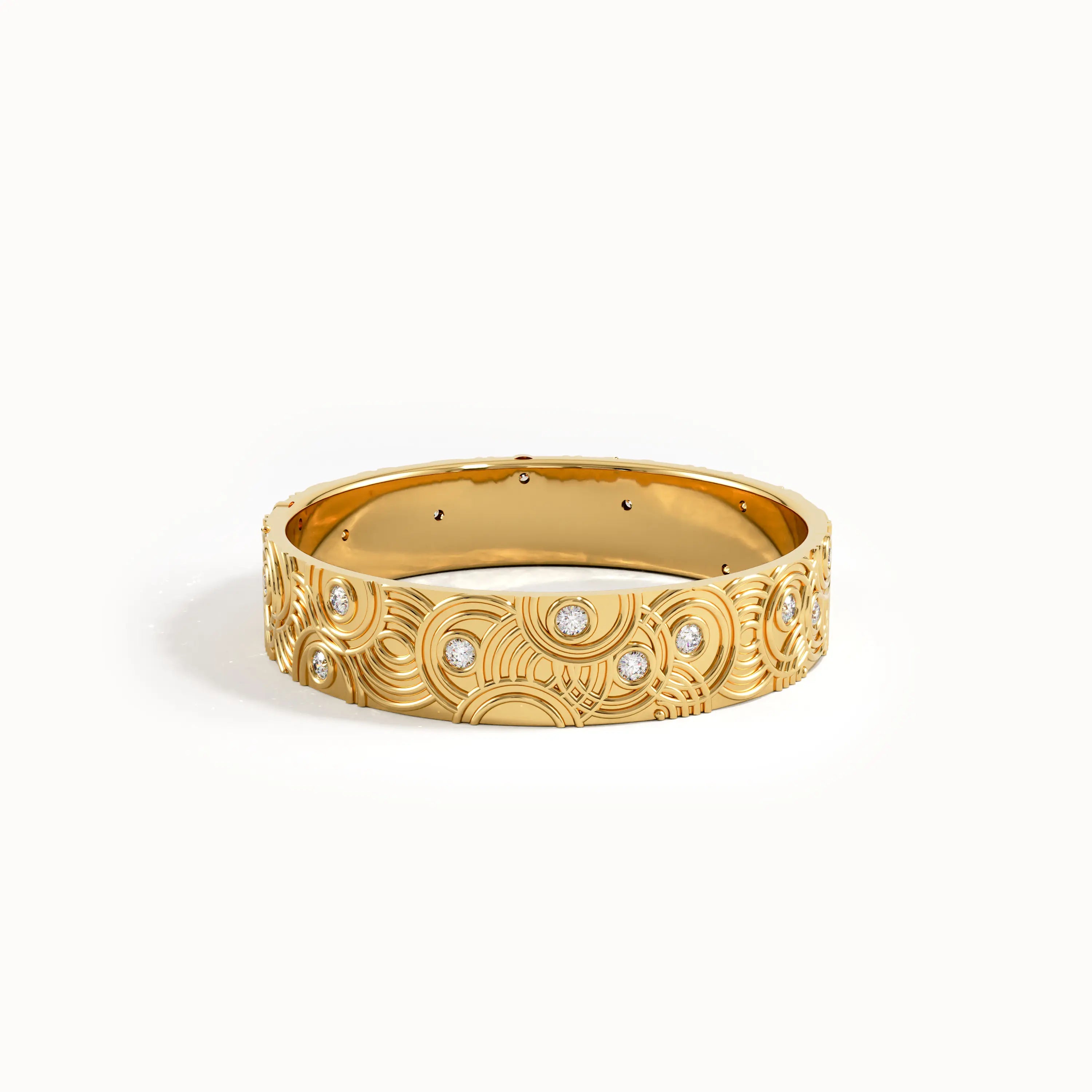 Circle Waves Wedding Band in Gold - BRENNMORE 