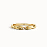 Twist Wedding Band with Tiny Lab Diamond - BRENNMORE