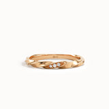 Twist Wedding Band with Tiny Lab Diamond - BRENNMORE