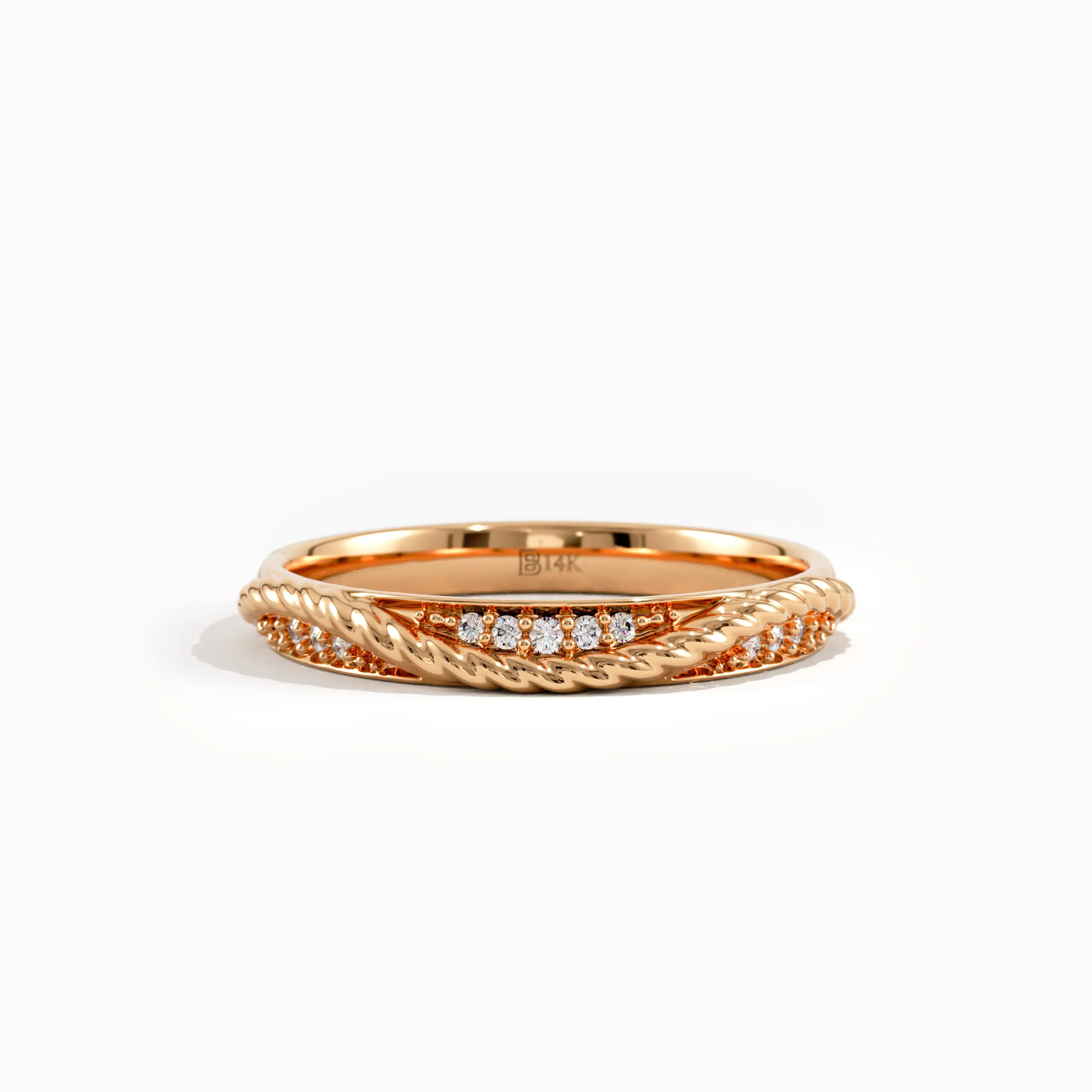 Ups and Downs Pave Lab Diamond Wedding Band - BRENNMORE