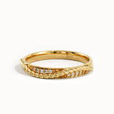 Ups and Downs Pave Lab Diamond Wedding Band - BRENNMORE