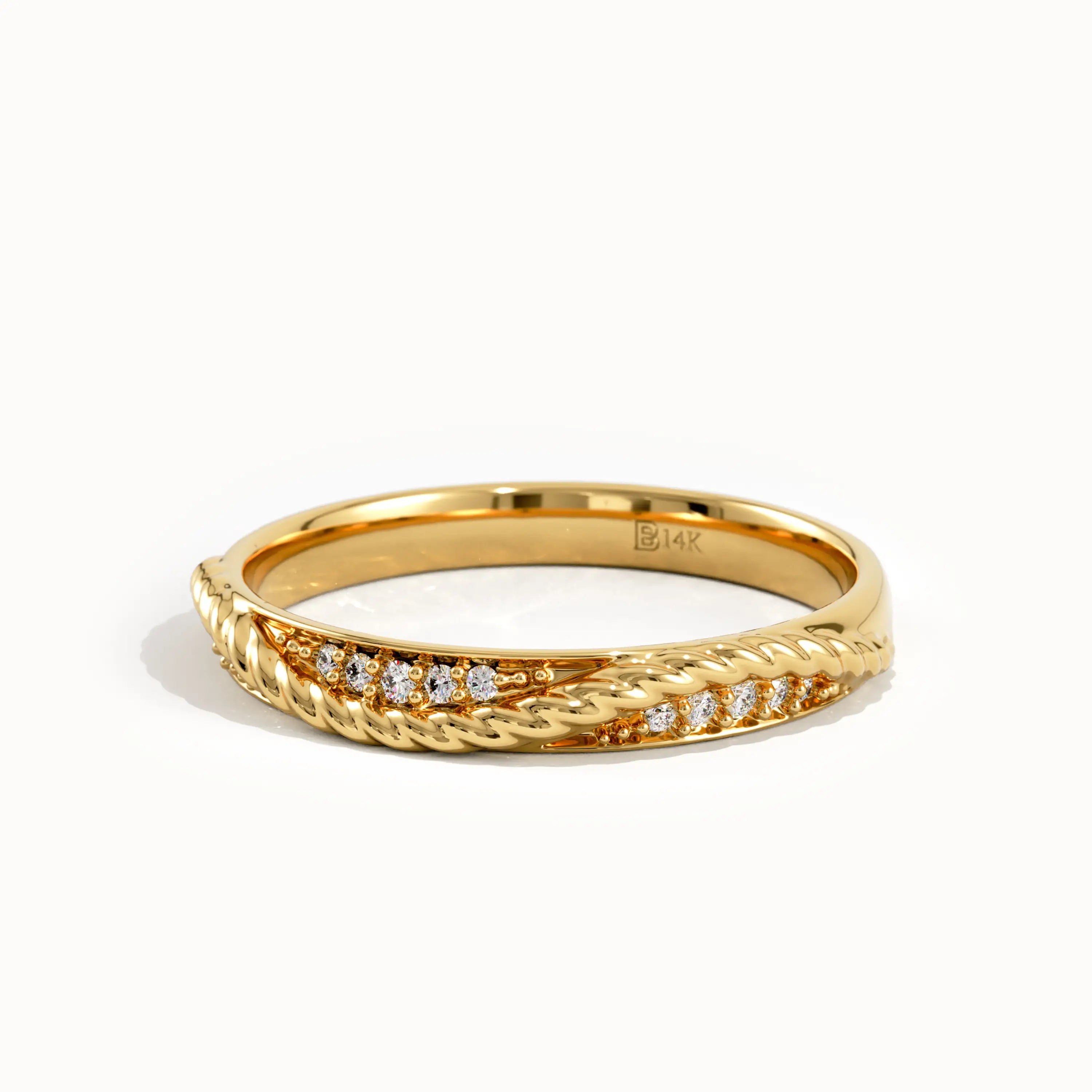 Ups and Downs Pave Lab Diamond Wedding Band - BRENNMORE 