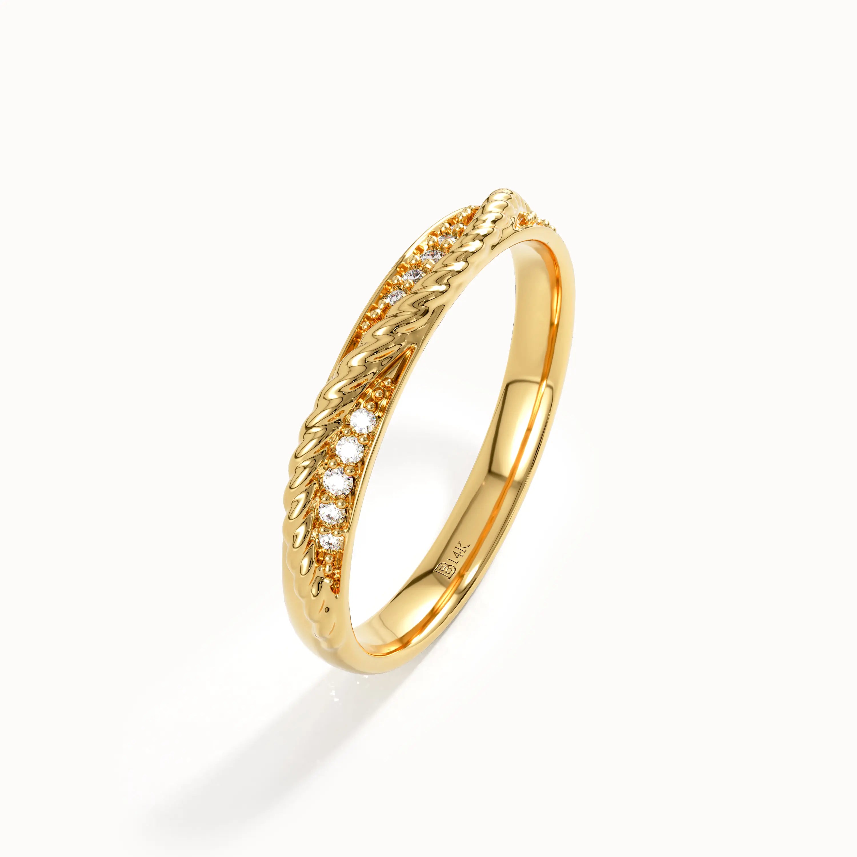 Ups and Downs Pave Wedding Band - BRENNMORE 