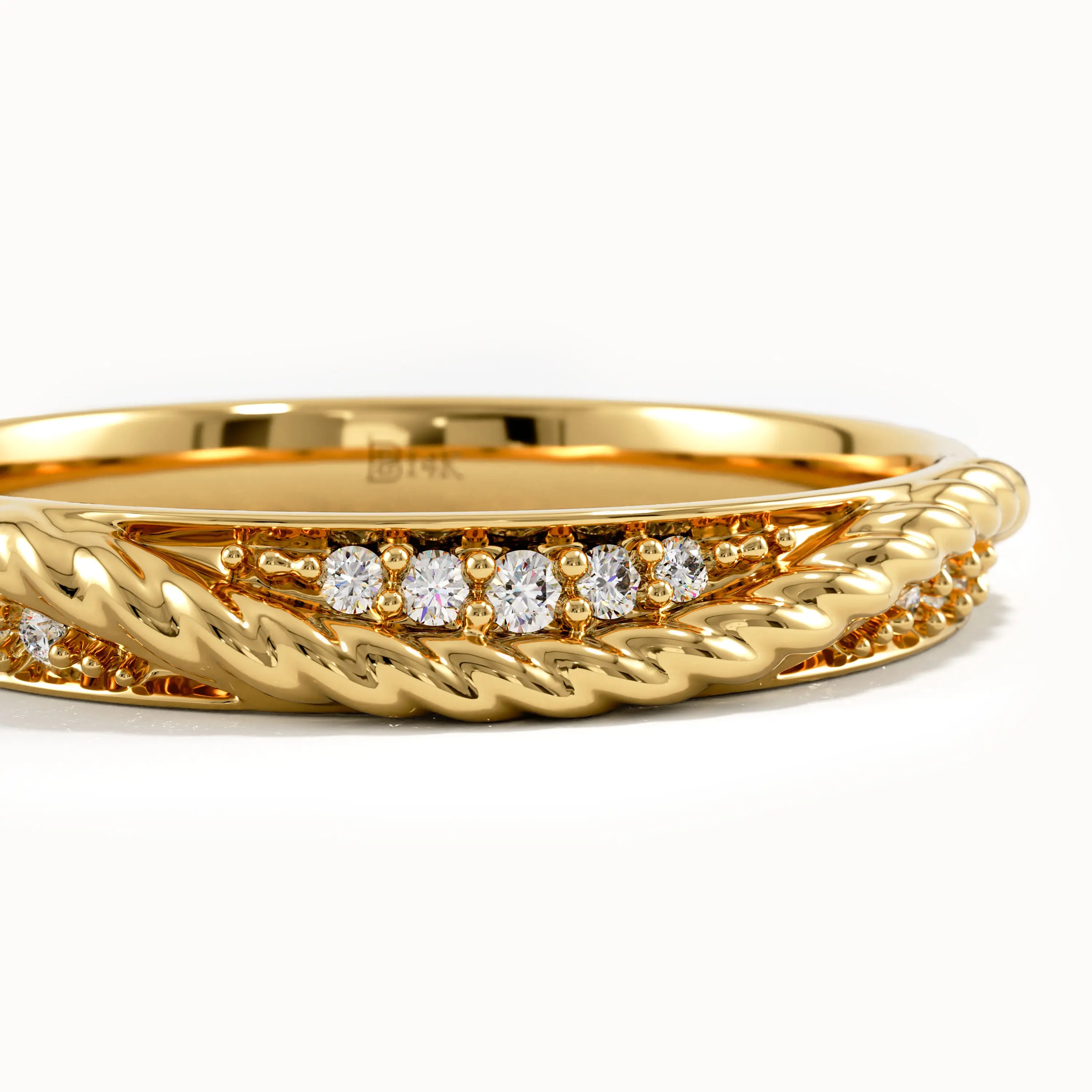 Ups and Downs Pave Wedding Band - BRENNMORE 