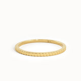 Slim Textured Gold Wedding Band - BRENNMORE