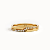 Pave Zigzag Gold Wedding Band