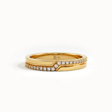 Pave Zigzag Gold Wedding Band - BRENNMORE