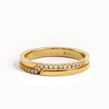 Pave Zigzag Gold Wedding Band
