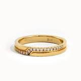 Pave Zigzag Gold Wedding Band - BRENNMORE