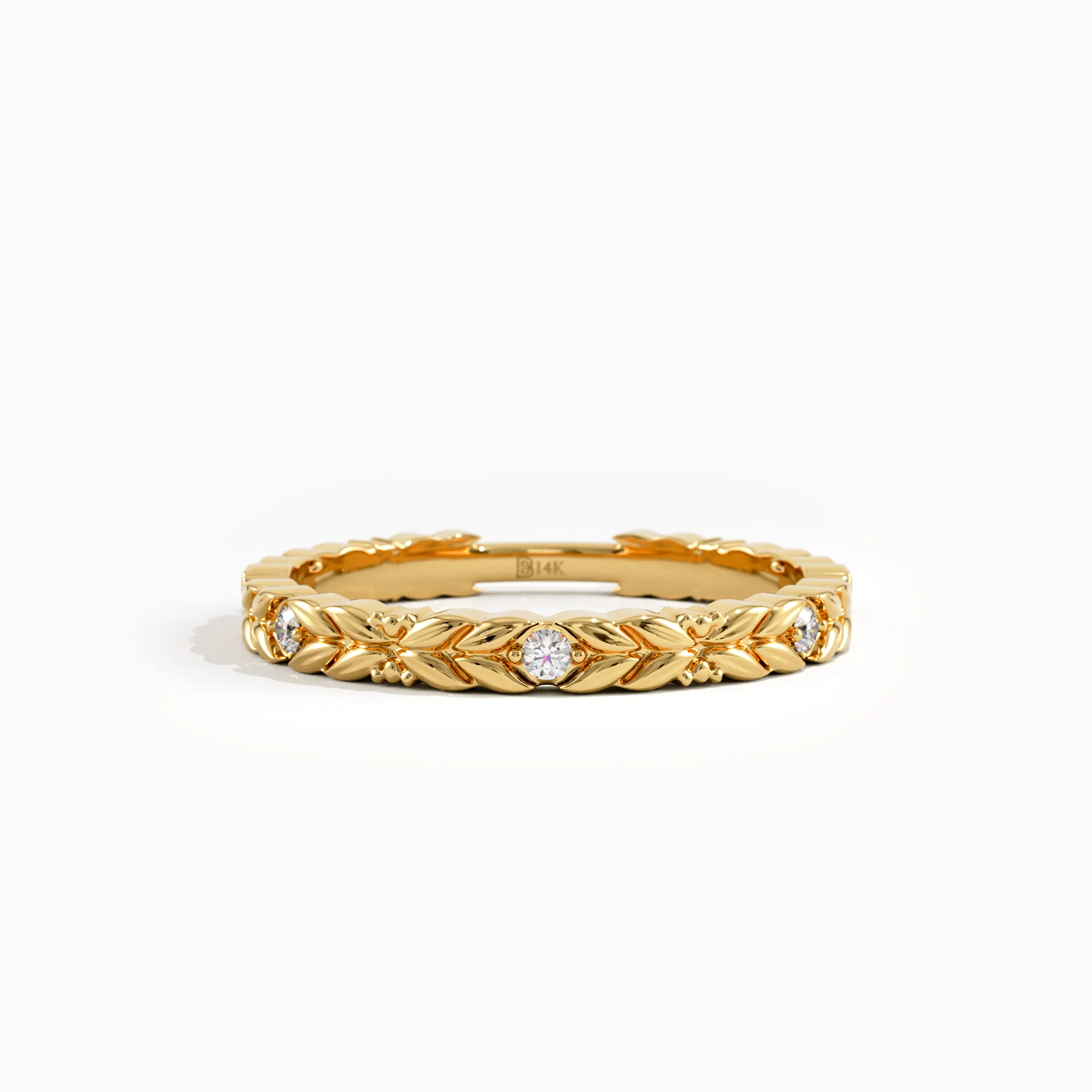 Minimalist Wheat Wedding Band - BRENNMORE 