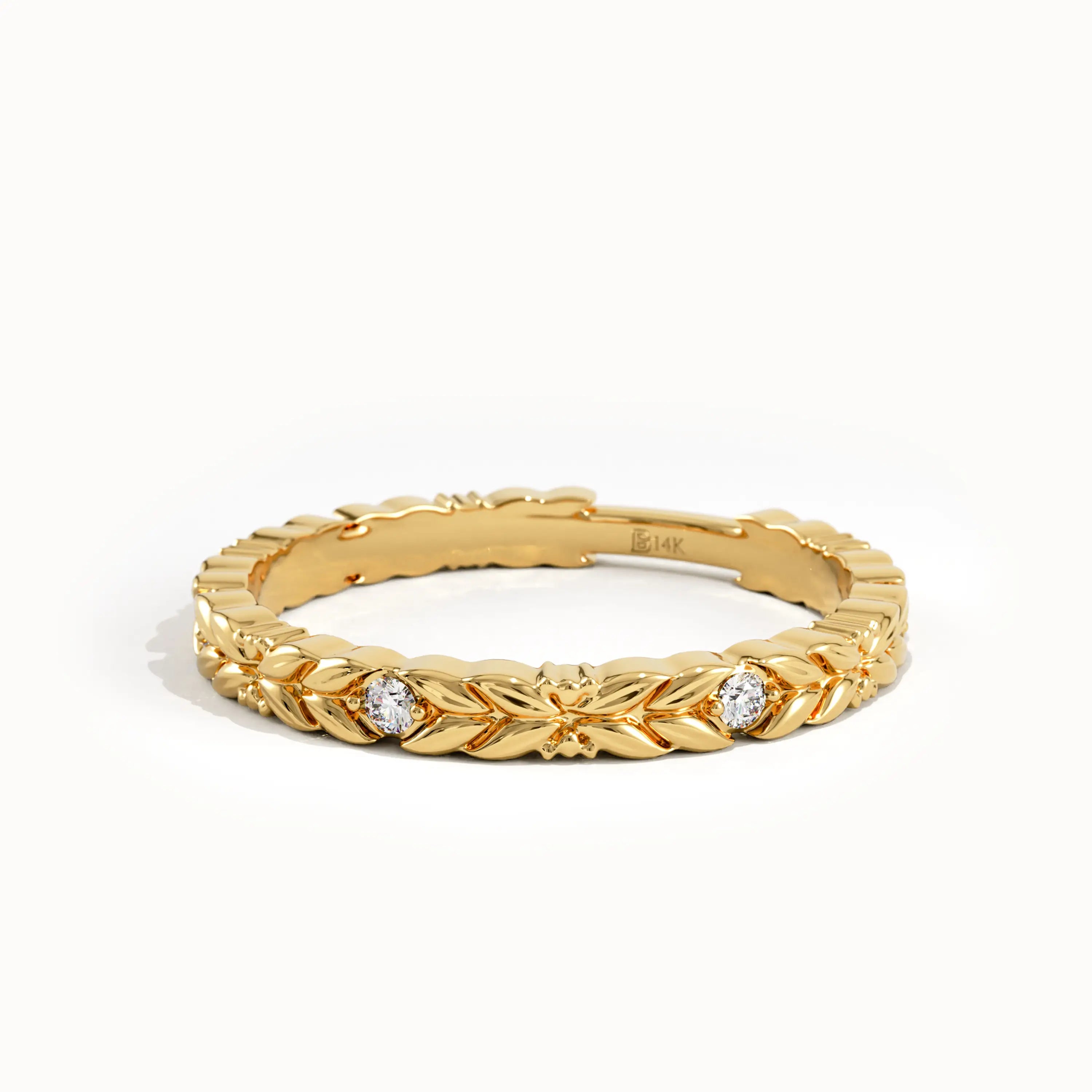 Minimalist Wheat Wedding Band - BRENNMORE 