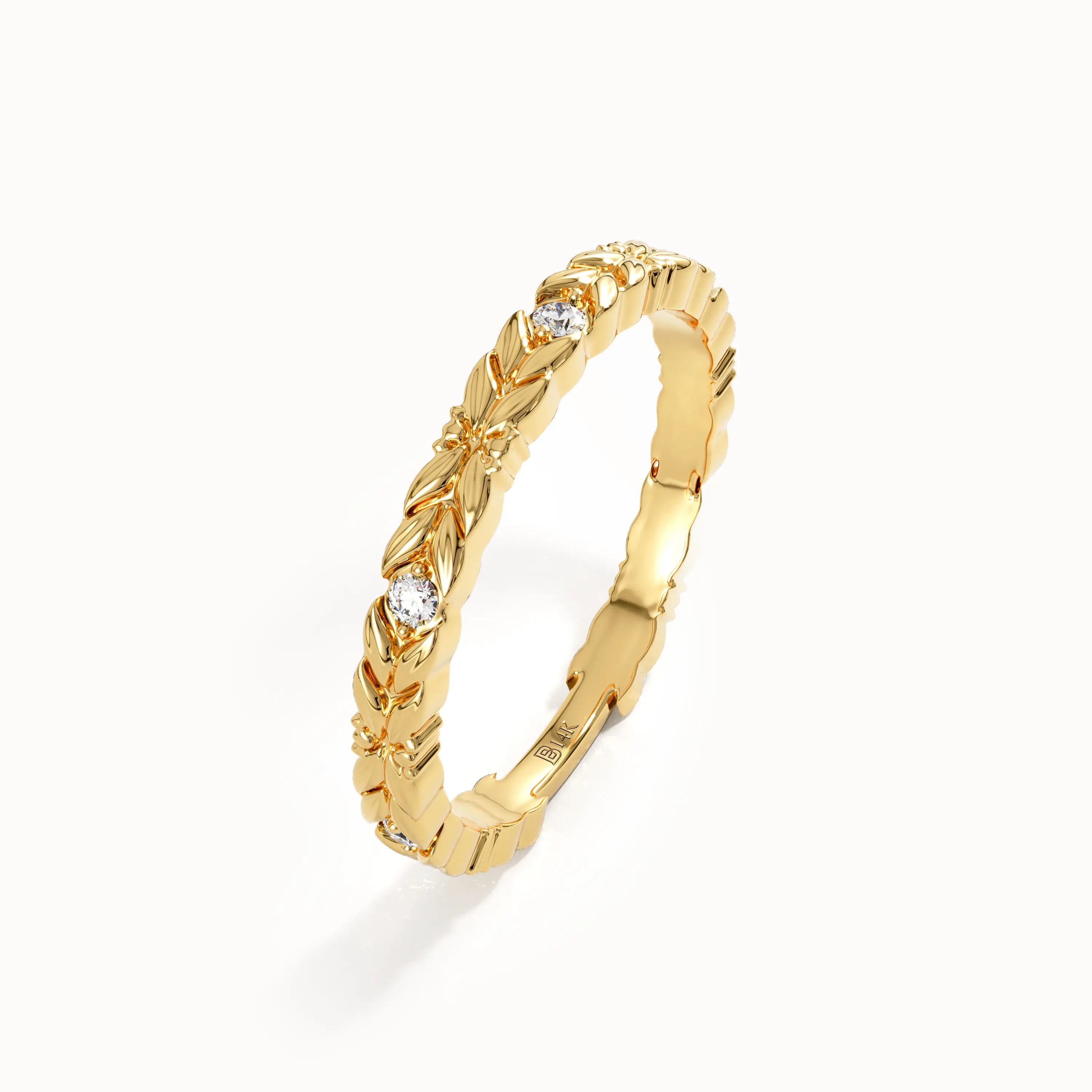 Minimalist Wheat Wedding Band - BRENNMORE 