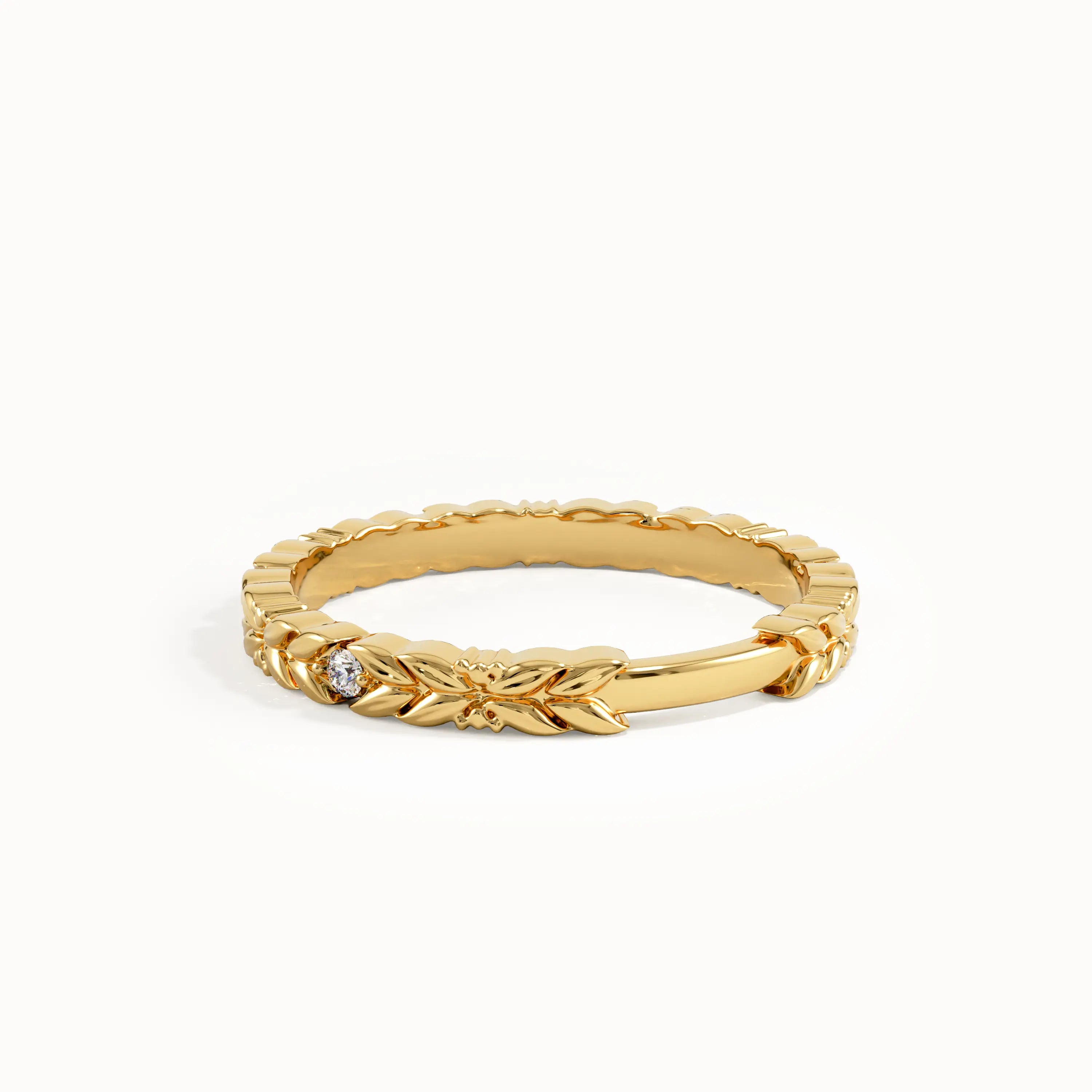 Minimalist Wheat Wedding Band - BRENNMORE 