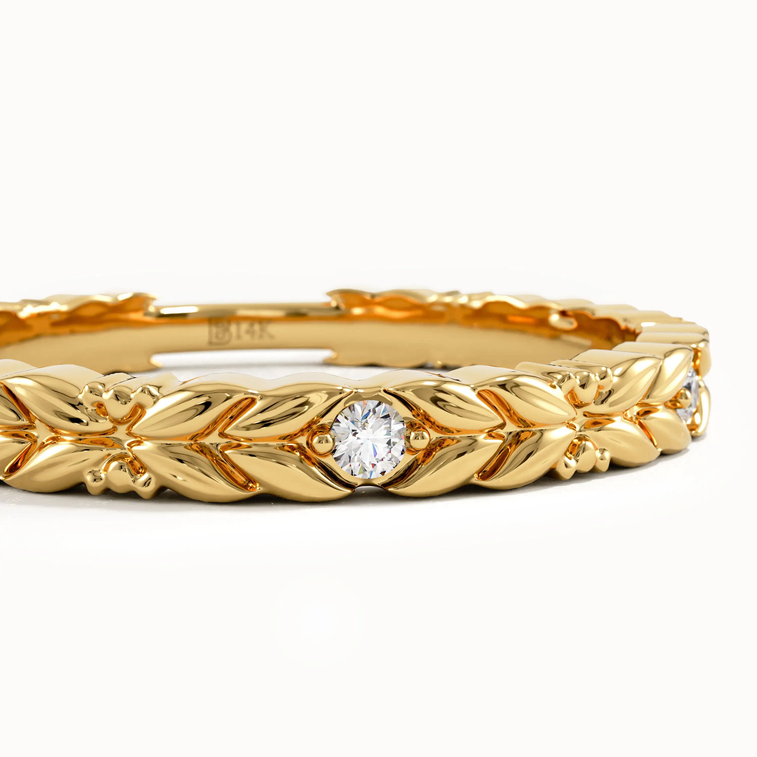 Minimalist Wheat Wedding Band - BRENNMORE 
