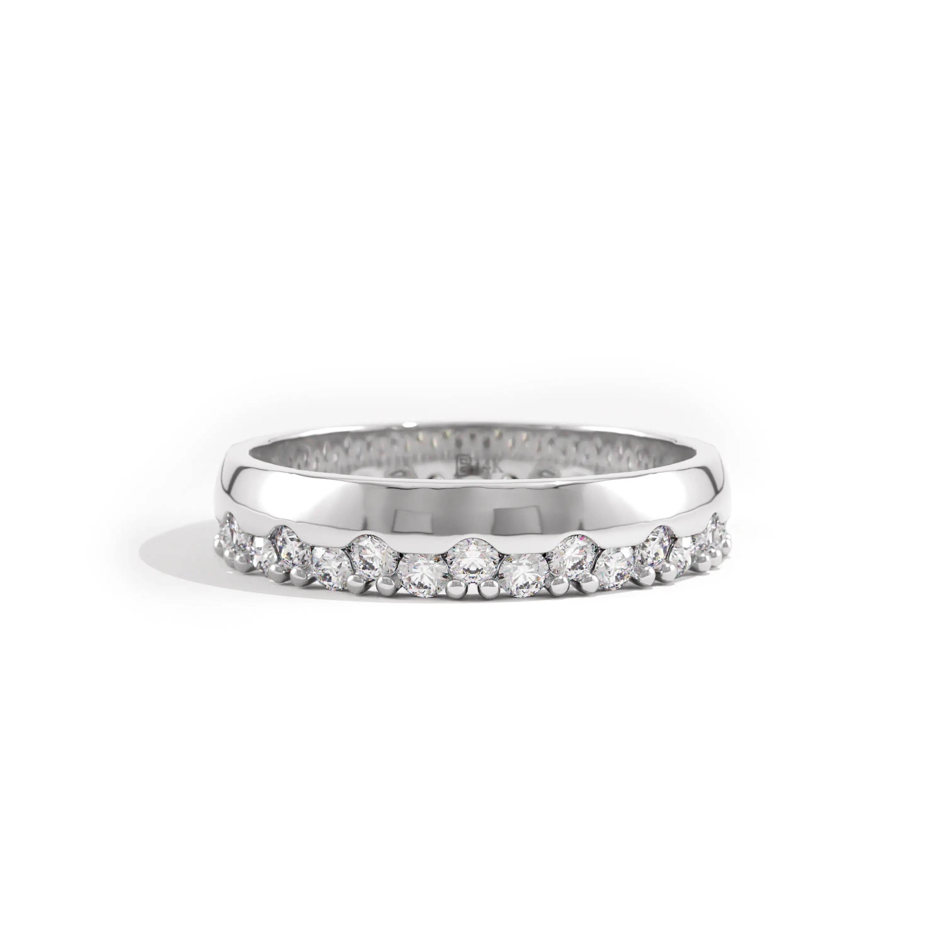Pave Cluster Wedding Band in Gold