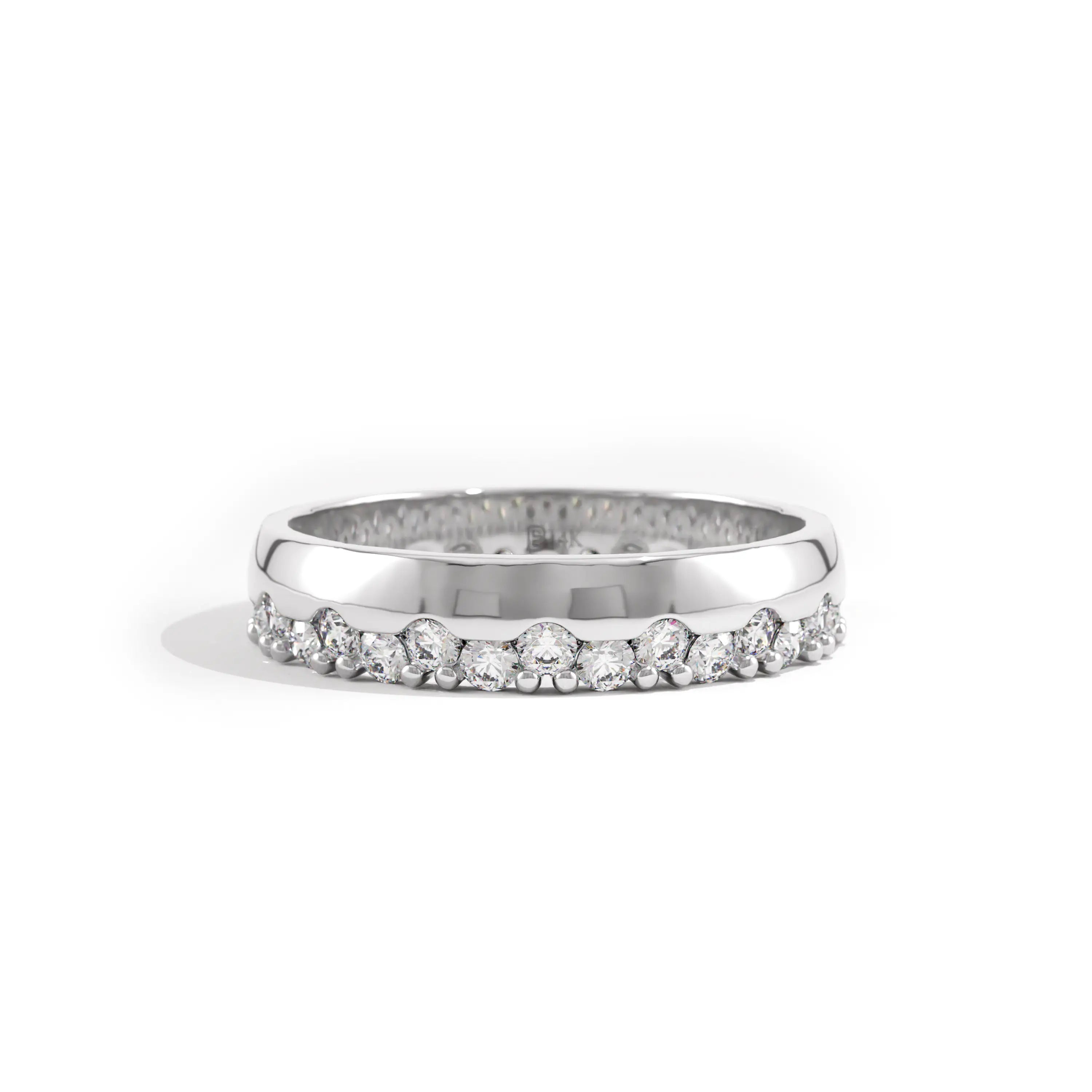 Pave Cluster Wedding Band in Gold - BRENNMORE