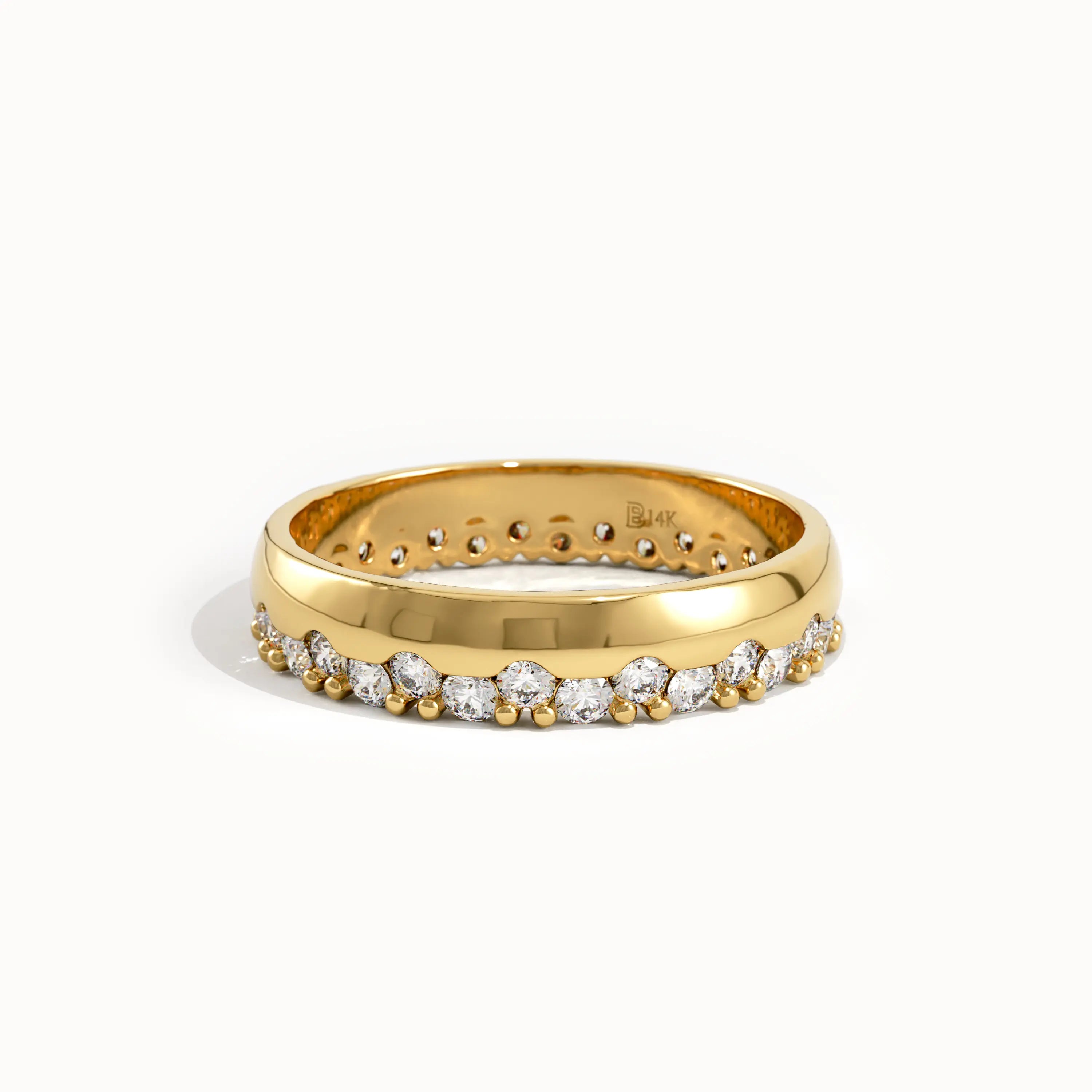 Pave Cluster Wedding Band in Gold